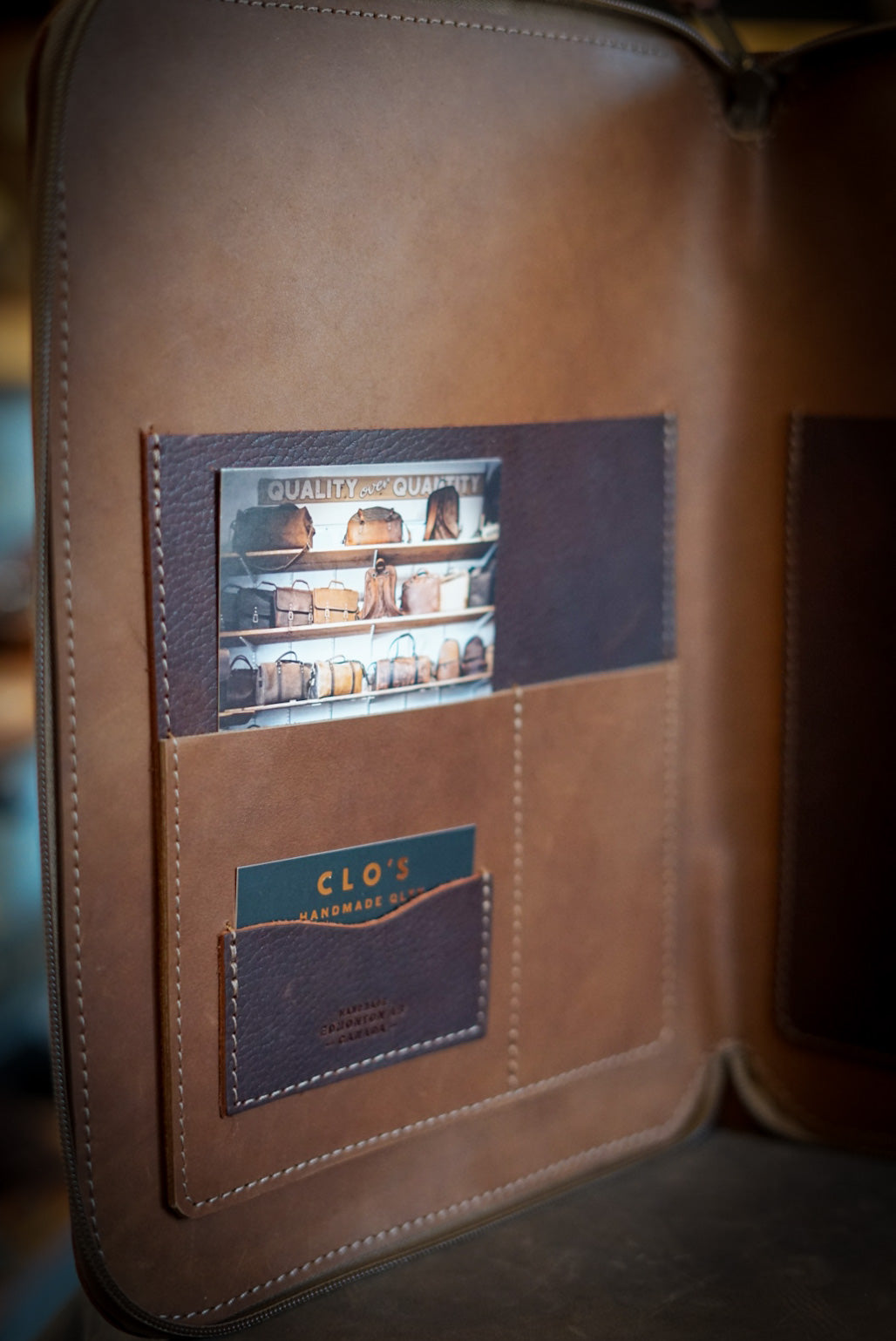 Premium Two-Tone Pebble Brown Padfolio - Professional Leather Writing Portfolio for Business Meetings & Office Use
