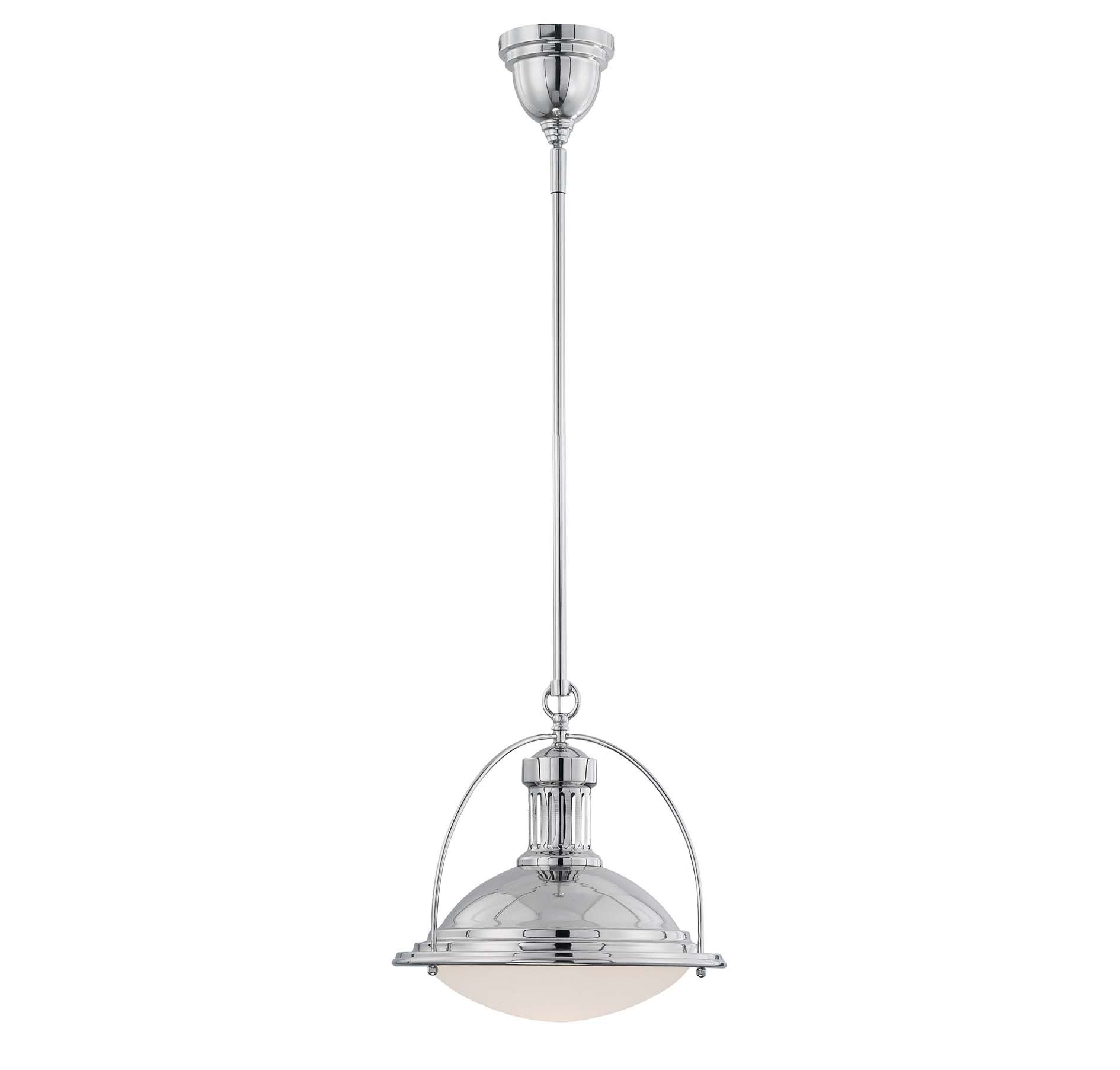 Savoy House 7-602-1-109 Vintage 1-Light Pendant Light Fixture in Polished Nickel - Perfect for Kitchen Island, Dining Room, or Entryway Lighting