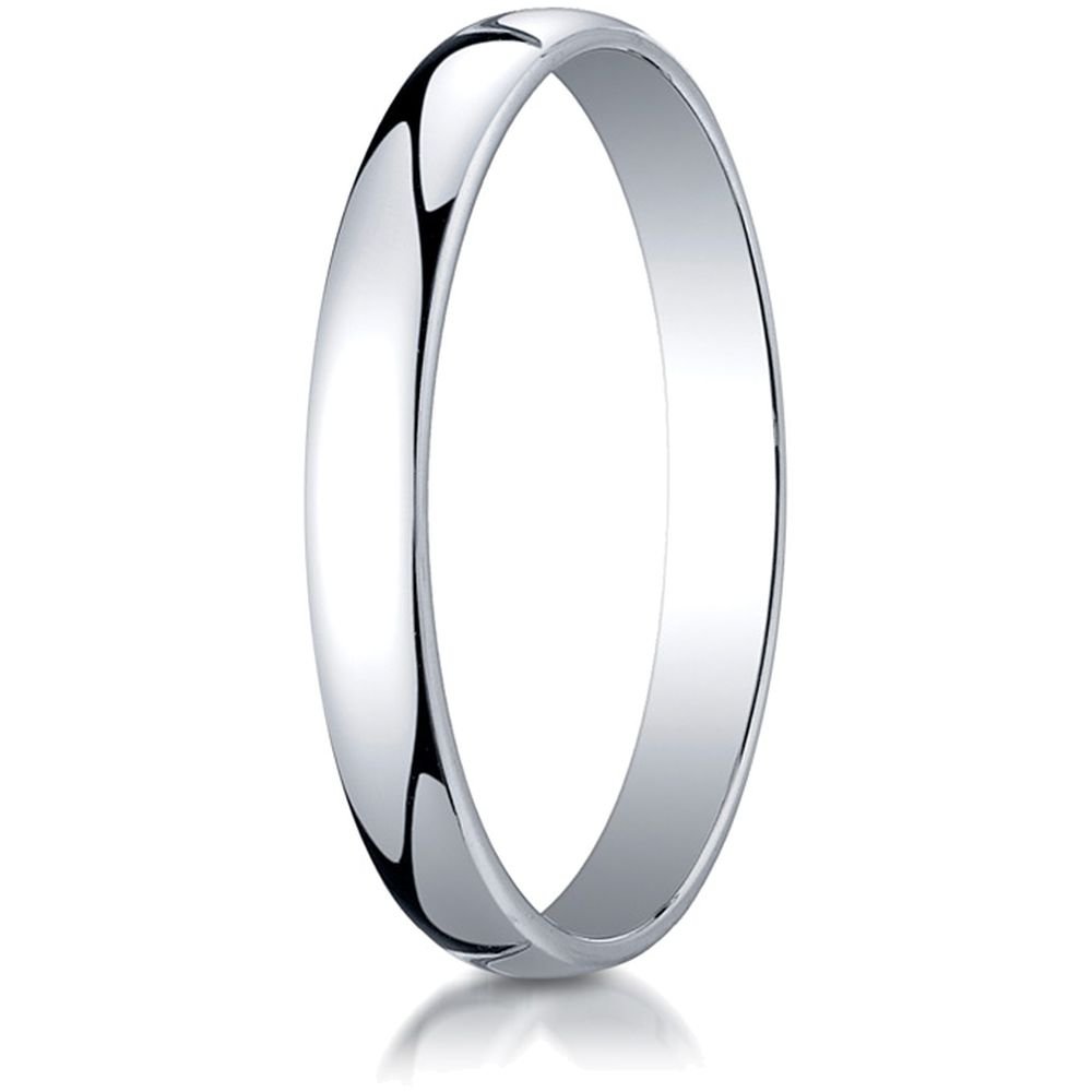 14K White Gold 3mm Dome Ring - Elegant Lightweight Jewelry for Daily Wear