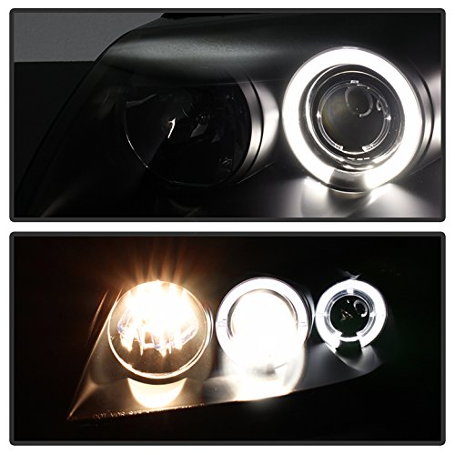 Ford Mustang 99-04 LED Halo Headlights - Black/Smoked Lens Replacement Aftermarket Headlamps for Improved Night Visibility | Perfect for Custom Car Upgrades & Night Driving