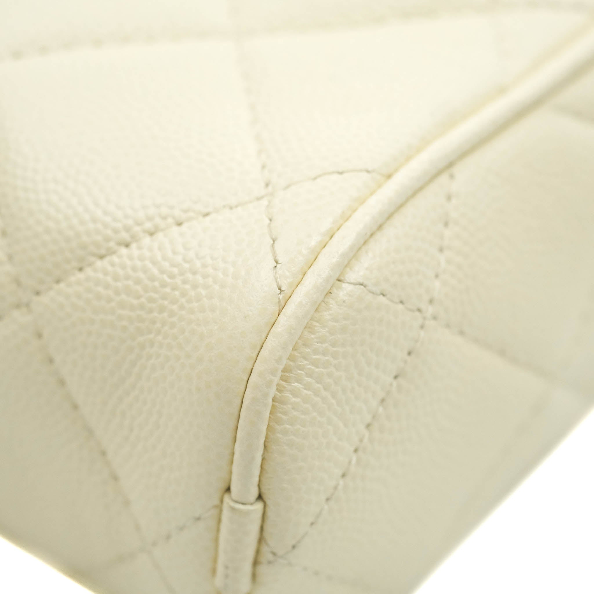 Chanel Camera Bag with Detachable Pouch - Ivory Caviar Leather & Gold Hardware | Luxury Crossbody Bag for Women | Perfect for Everyday Use, Date Night & Travel