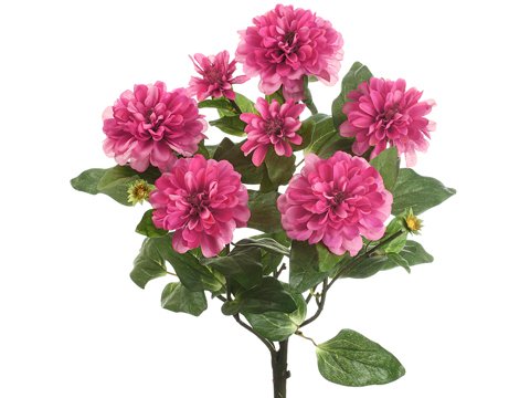 18 Inch Zinnia Bush Artificial Flowers x5 Two Tone Beauty - Pack of 12 for Home Decor, Wedding Centerpieces & Garden Arrangements