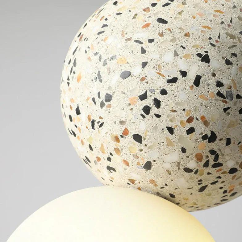 Modern Terrazzo Spherical LED Pendant Light - Stylish Ceiling Fixture for Dining Room, Kitchen Island, Living Room & Bedroom Lighting