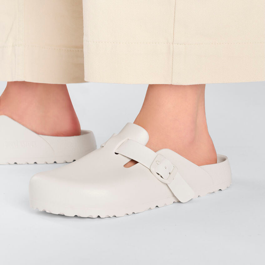 Birkenstock Boston Essentials EVA Clogs in Eggshell - Lightweight Comfortable Unisex Slides for Men & Women - Perfect for Home, Garden, Beach and Casual Wear