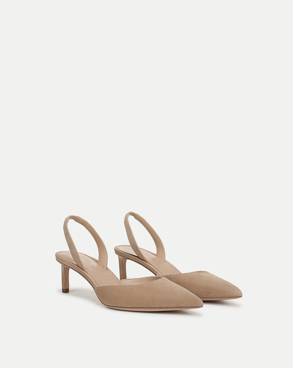 Caroline Suede Slingback Pump - Women's Comfortable Low Heel Dress Shoes for Work & Party | Perfect for Office, Wedding, and Special Occasions