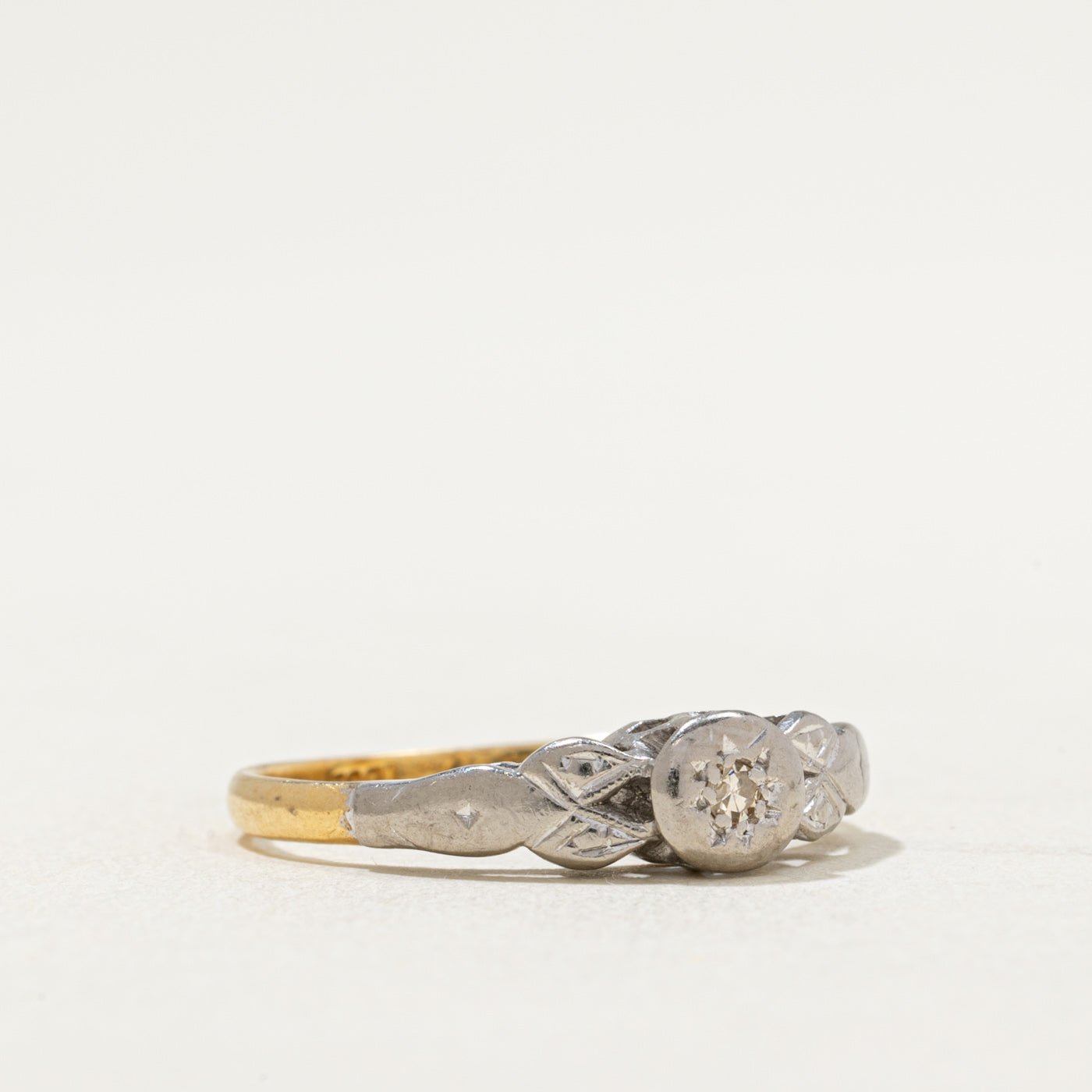 Vintage Diamond Ring - 0.03 Carat Solitaire Engagement Ring, Size 7.25, 14K White Gold Wedding Band - Perfect for Proposals, Anniversaries & Special Occasions