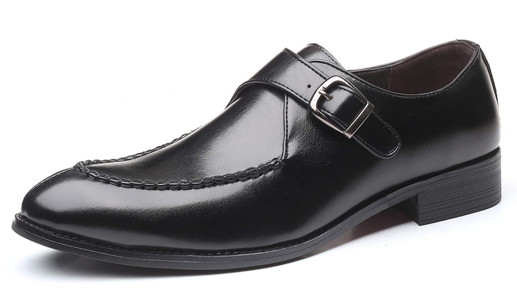 Santimon Men's Monk Strap Dress Shoes - Business Casual Slip-On Loafers for Men | Comfortable & Stylish Formal Footwear for Office, Wedding & Special Occasions