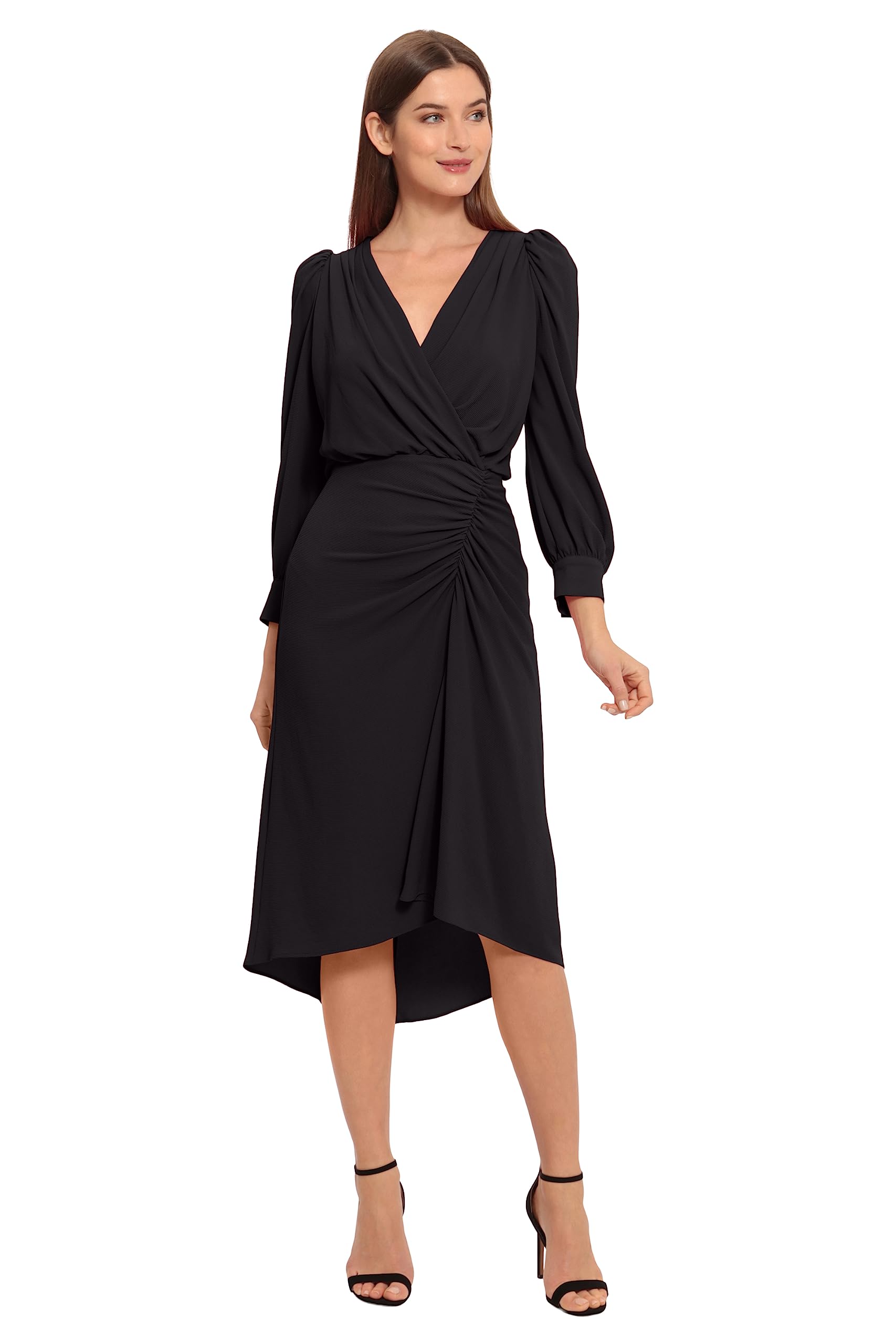Maggy London Women's Long Sleeve Catalina Crepe Dress - Elegant Workwear & Wedding Guest Dress for Office, Cocktail Party & Formal Events