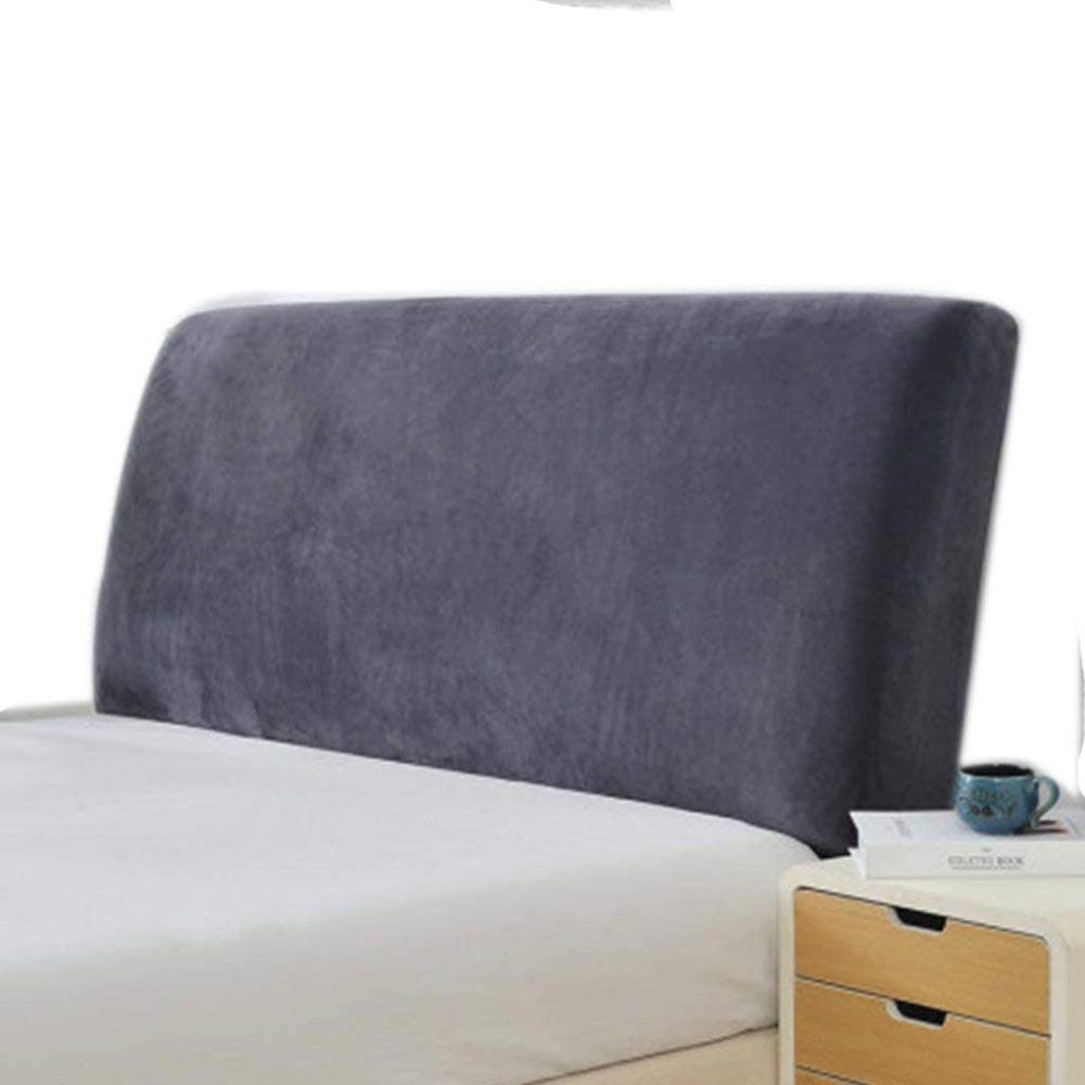 Stretchable Dustproof Bed Headboard Slipcover Protector for Twin, Queen, Full & California King Size Beds (120-140cm) - Black | Decorative Headboard Cover for Bedroom, Dorm & Guest Room Protection