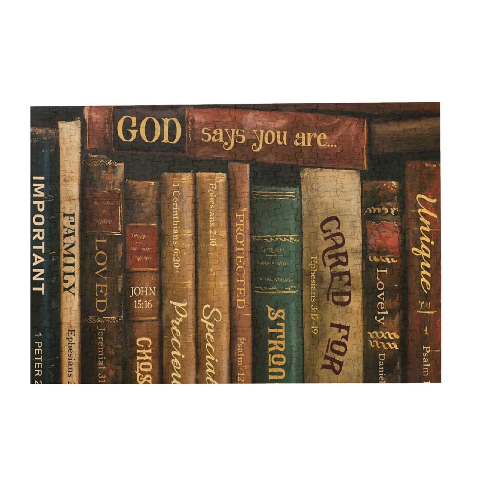 300-Piece Jigsaw Puzzle for Adults - Vintage Book Library Art with 