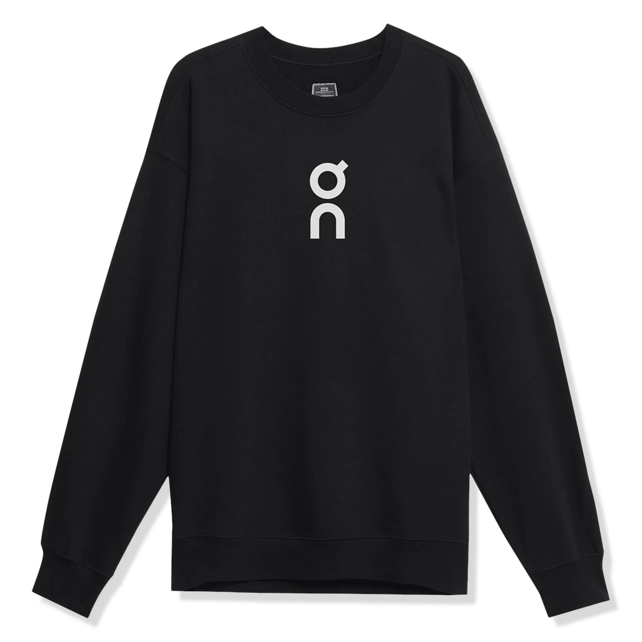 On Running Club Crew Black Sweatshirt - Men's Athletic Pullover Hoodie for Running & Gym Workouts - Comfortable Casual Streetwear for Outdoor Activities