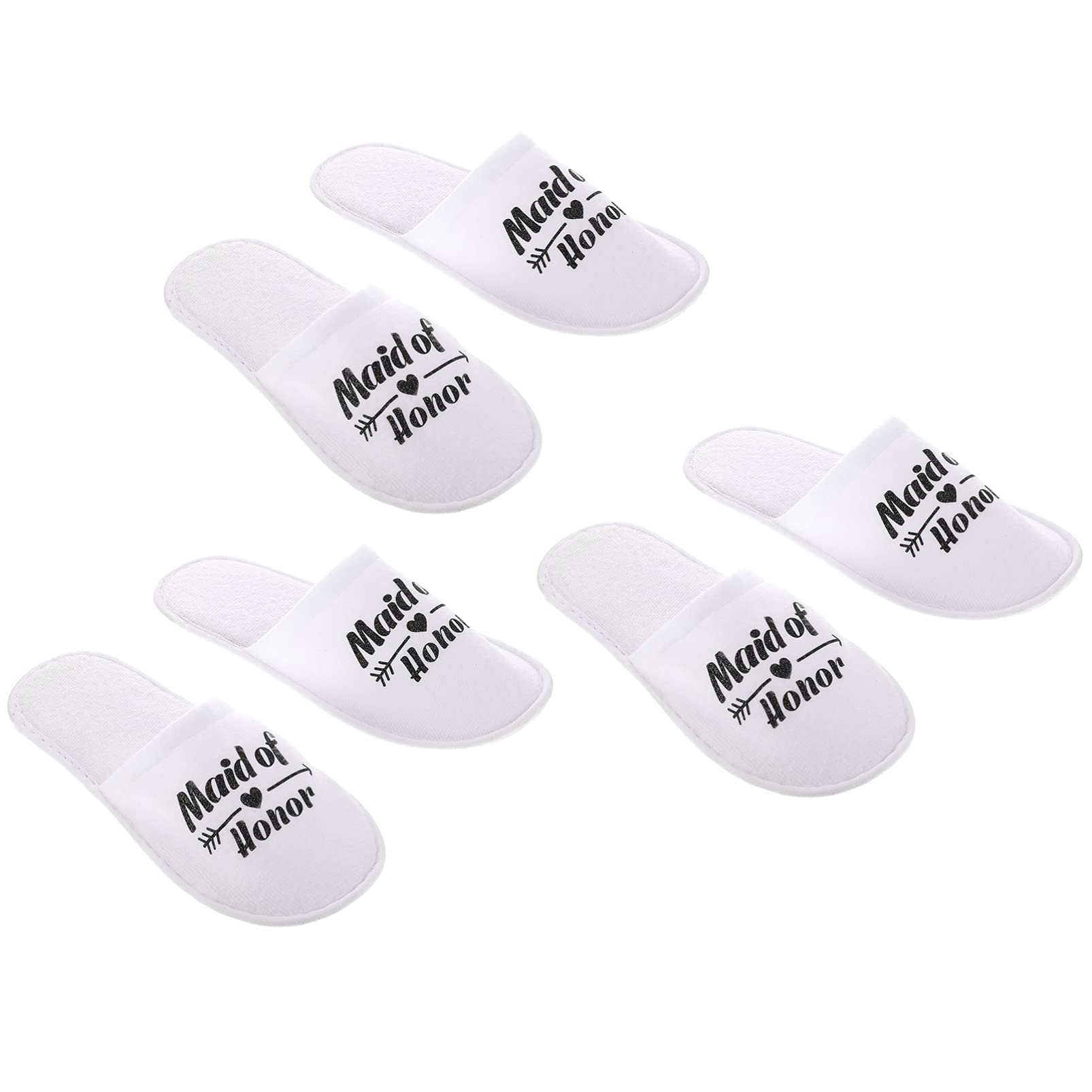 SOIMISS 3 Pairs Wedding Slippers - Disposable Soft Closed Toe Spa Slippers for Bridesmaids, Non-Slip Pajama Slippers for Spa Party, Hotel Travel & Bridal Shower Guests - Perfect for Bachelorette Parties & Relaxing at Home