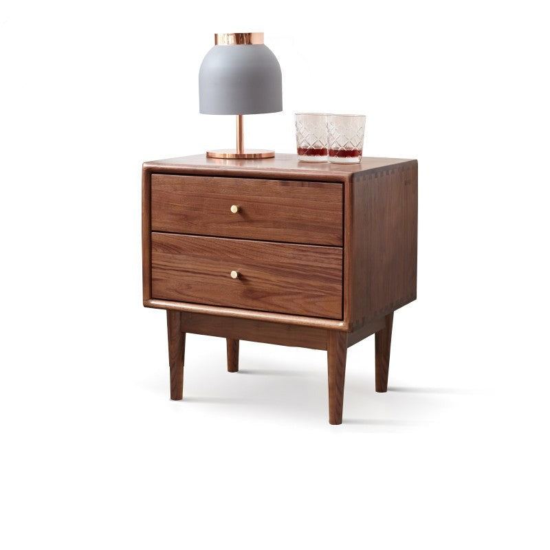Premium Black Walnut Solid Wood Nightstand - Handcrafted Bedside Table with Drawer | Perfect for Bedroom, Living Room & Guest Room Decor