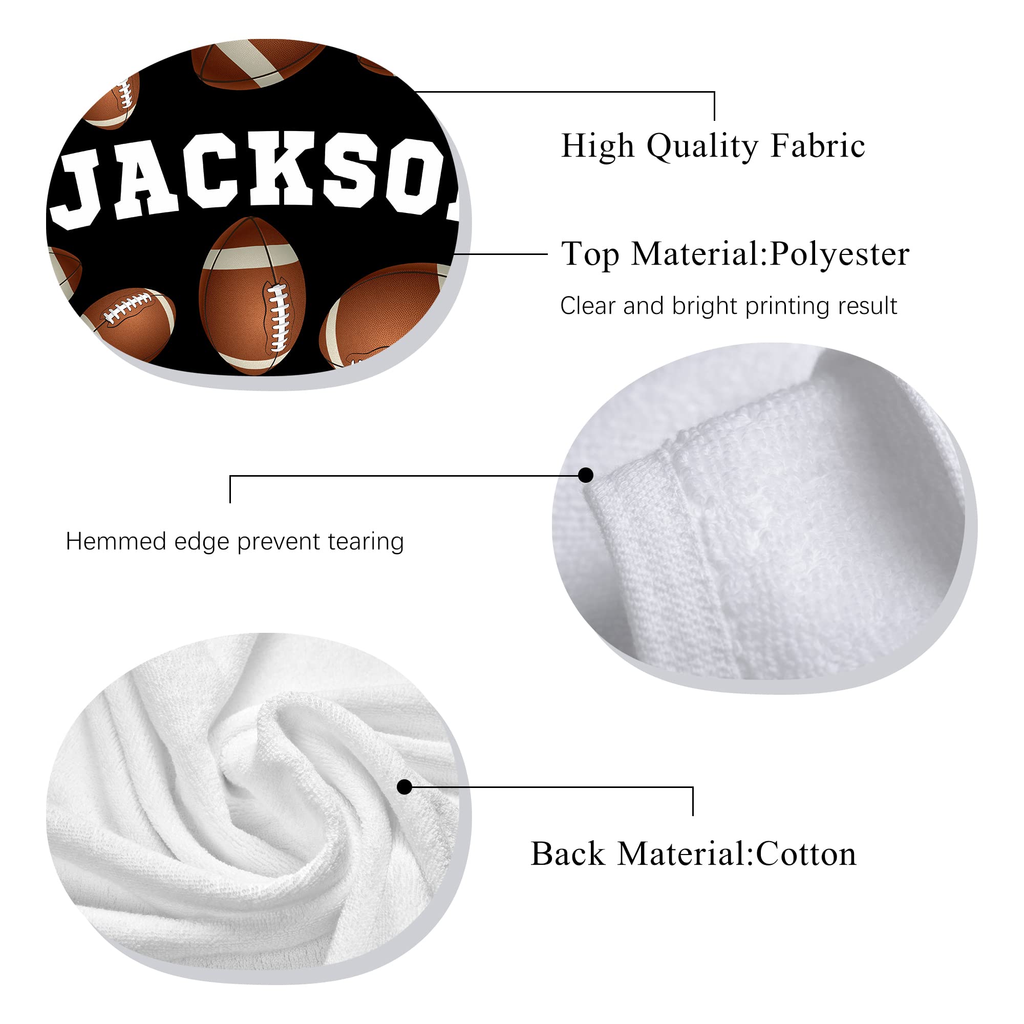 **Personalized Kids Beach Towels - Custom Name Pool Towels for Boys & Toddlers, Soft Cotton Football Rugby Bath Towels - Perfect for Beach, Swimming Pool, Summer Travel & Outdoor Fun**