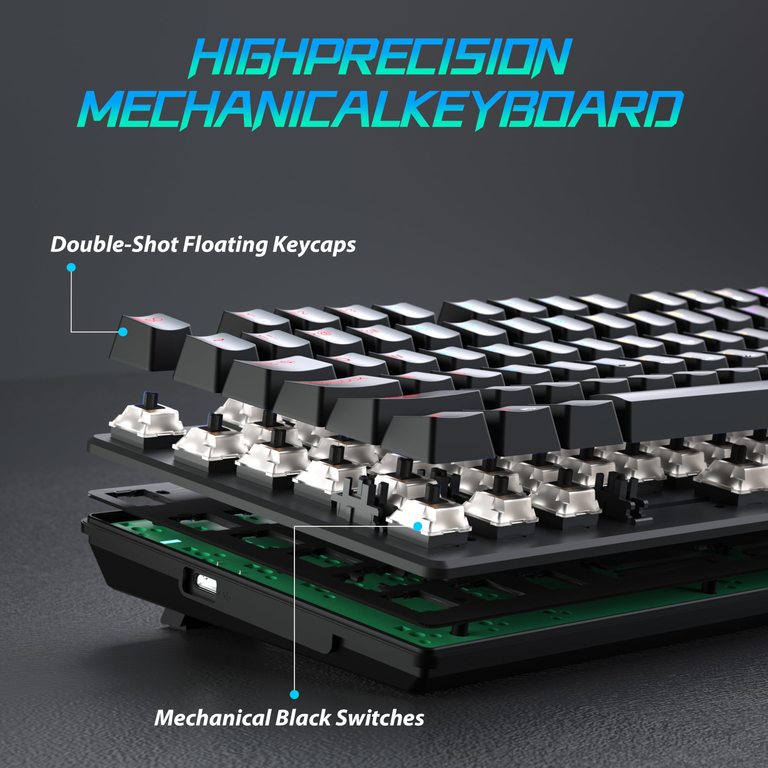 Wireless Mechanical Gaming Keyboard and Mouse Combo - 98 Keys RGB Backlit with Black Switches, Ergonomic Wireless Mouse & Mouse Pad, 3-Mode Connectivity (USB-C/2.4G/BT5.0), Full Anti-Ghosting - Perfect for PC & Laptop Gamers (Esports, FPS, MMO Gaming)