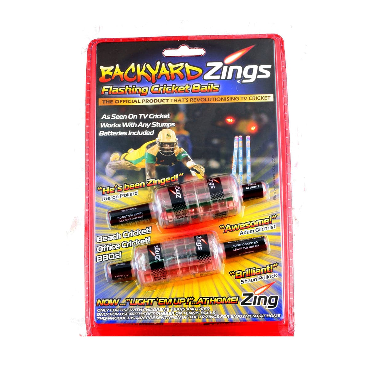 Flashing Cricket Bails - LED Light Up Wicket Stumps for Night Games | Backyard Zing Cricket Accessories | Perfect for Backyard Cricket, Night Matches & Training Practice