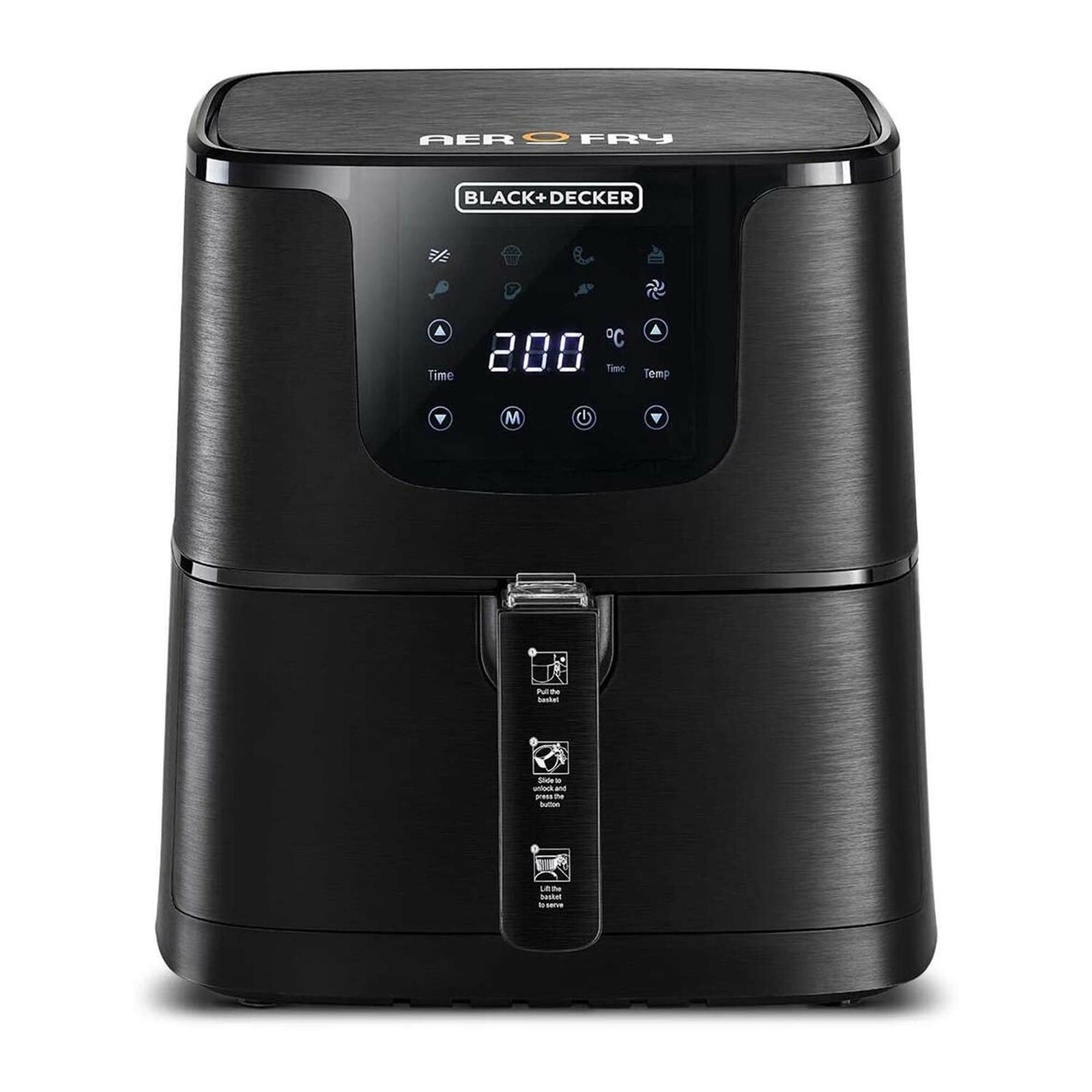 Black & Decker Digital XL Air Fryer 5.8L (AF700 B5) - Large Capacity Air Fryer for Healthy Cooking | Perfect for Family Meals, Snacks & Party Food