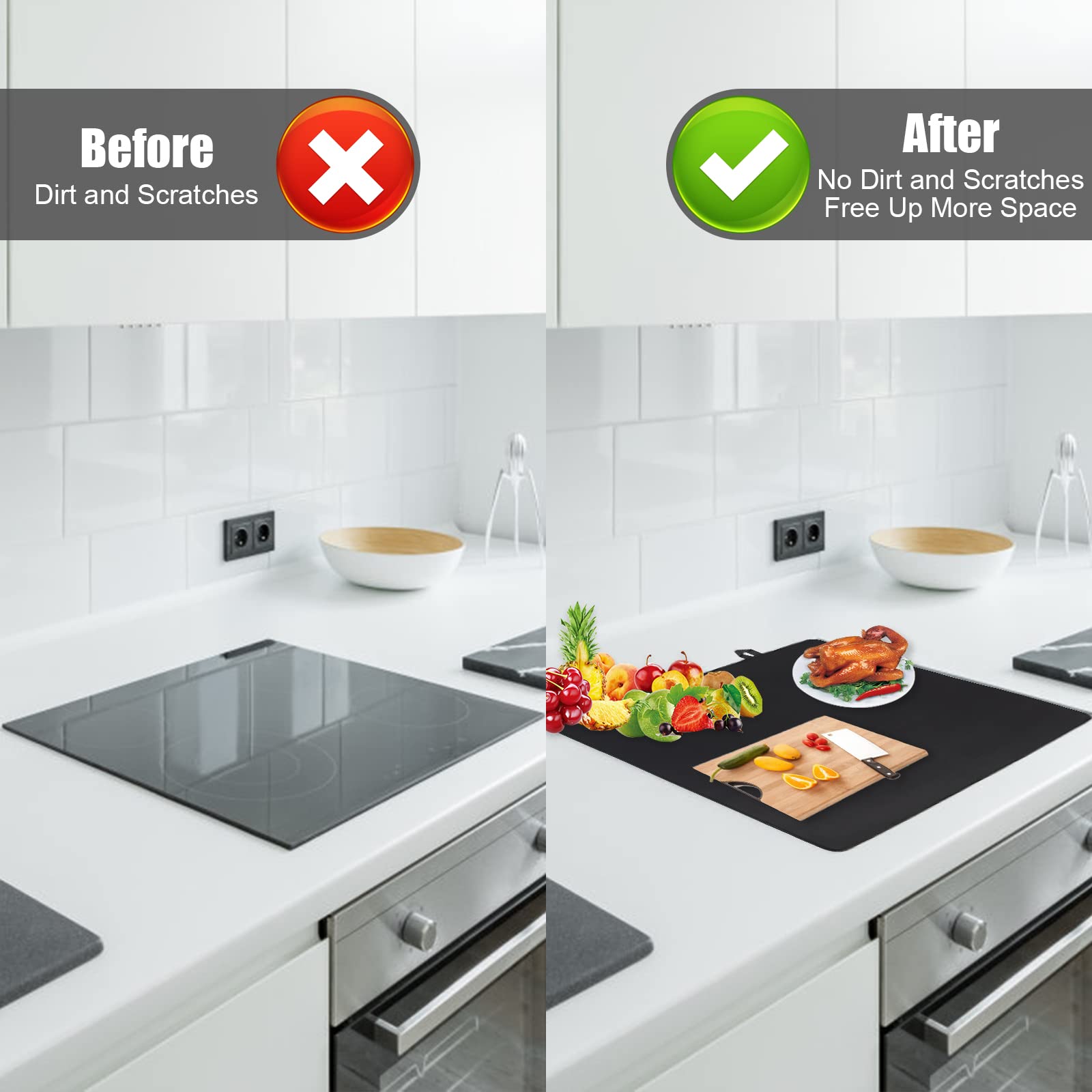 Electric Stove Burner Covers - Heat Resistant, Non-Stick & Washable Stove Top Protectors for Glass Electric Stoves (28.5
