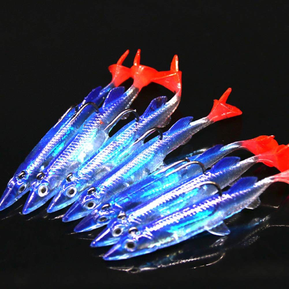 Bluelanss Minnow Plastic Fishing Lure with Hook - Bass Crankbait Swimbait Light Up Lures for Freshwater & Saltwater Fishing | Ideal for Bass, Trout, and Walleye Fishing in Lakes, Rivers, and Ponds