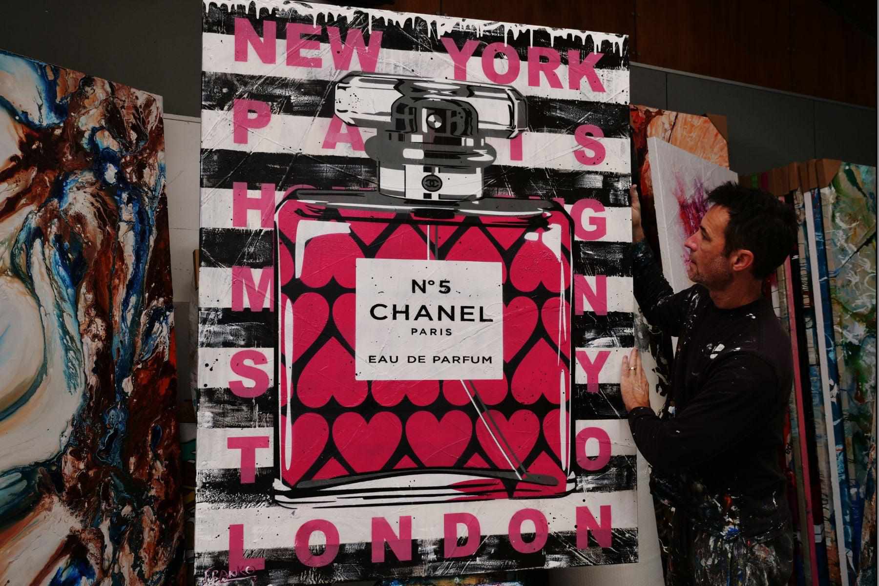 Chanel Classic 120cm x 150cm Perfume Bottle Urban Pop Art Painting - Perfect for Home Decor, Office Wall Art & Book Club Gifts