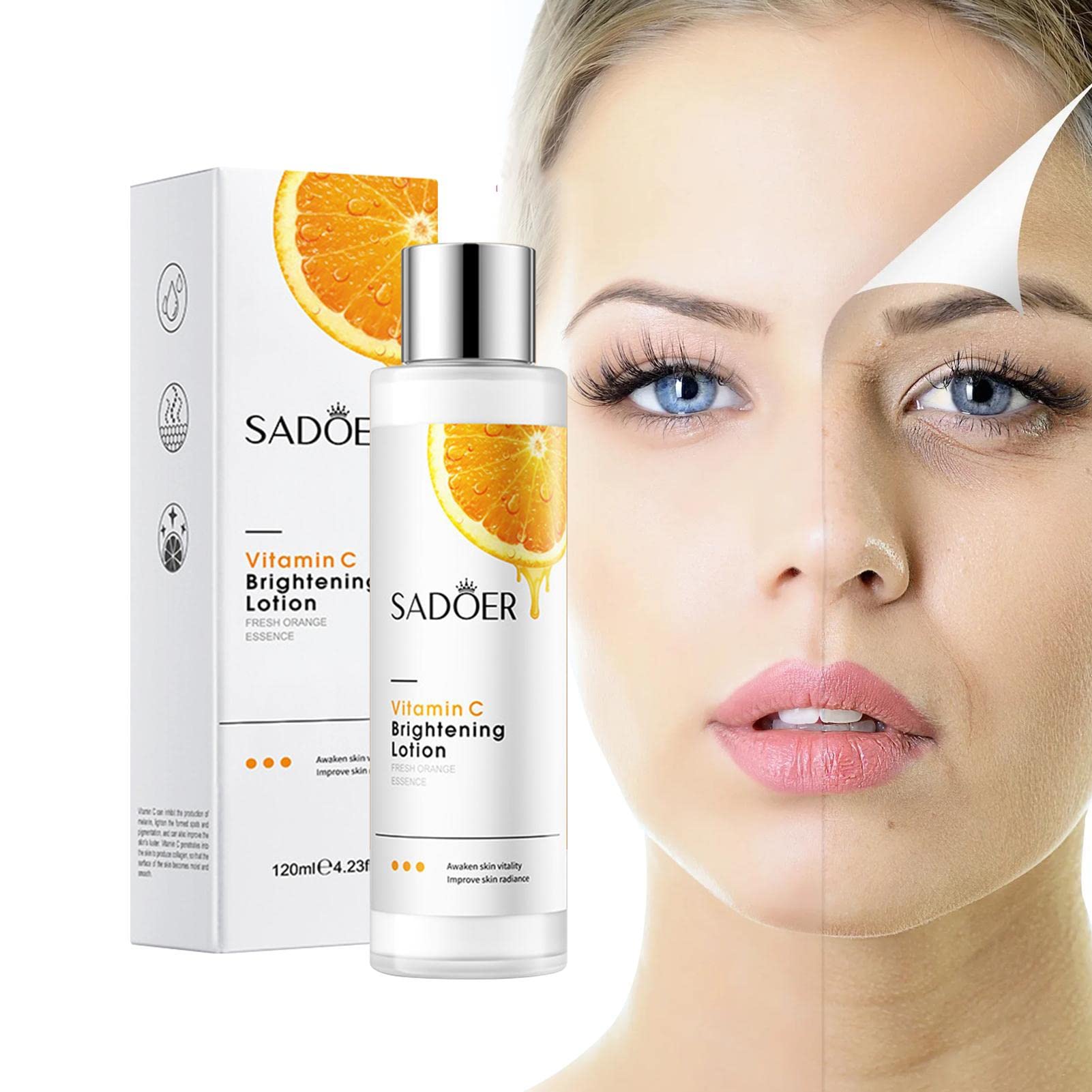 Vitamin C Skin Toner - 4 Oz Brightening & Hydrating Facial Toner for Dark Spots, Pores & Dryness - Korean Skincare for Glowing Complexion - Perfect for Morning & Night Routine, Travel Skincare Essentials