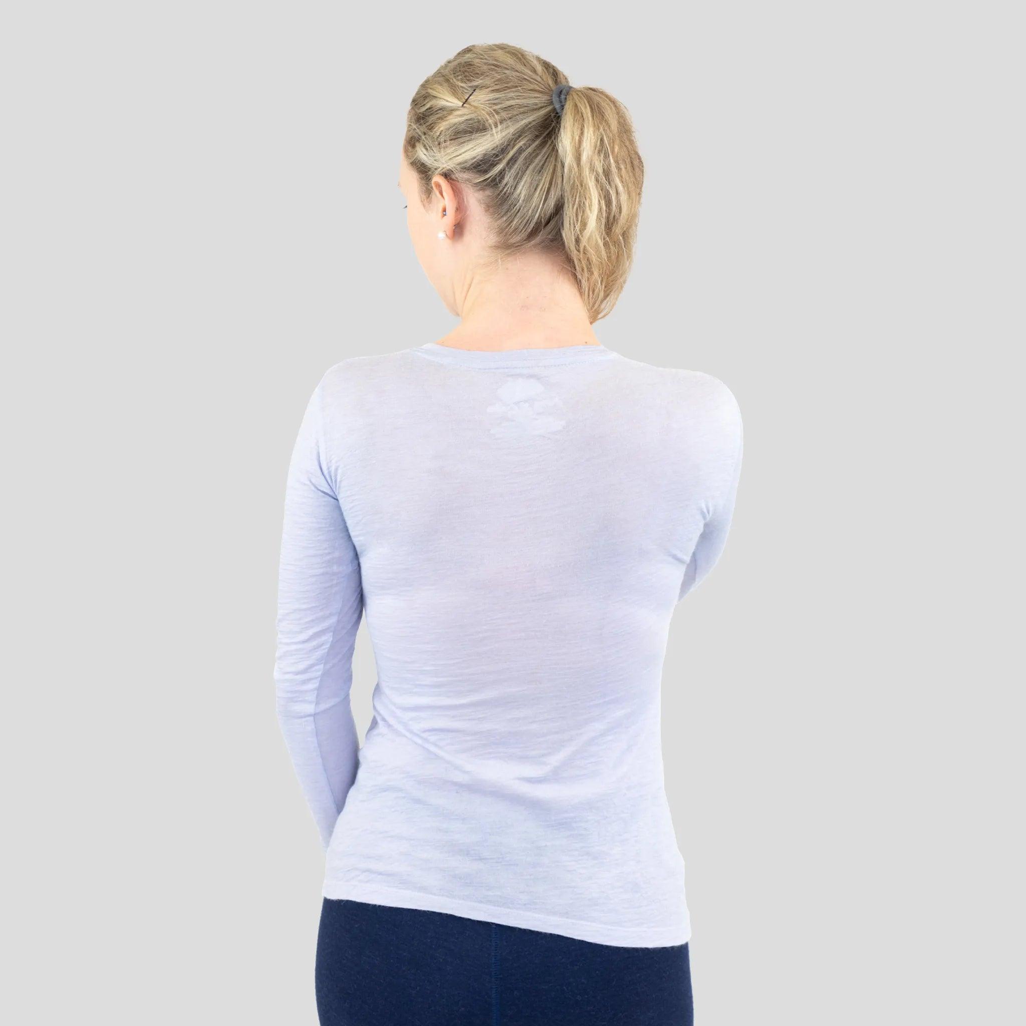 Ultralight Women's Alpaca Wool Long Sleeve T-Shirt - 160 GSM Soft & Warm Base Layer for Winter Hiking, Yoga & Casual Wear