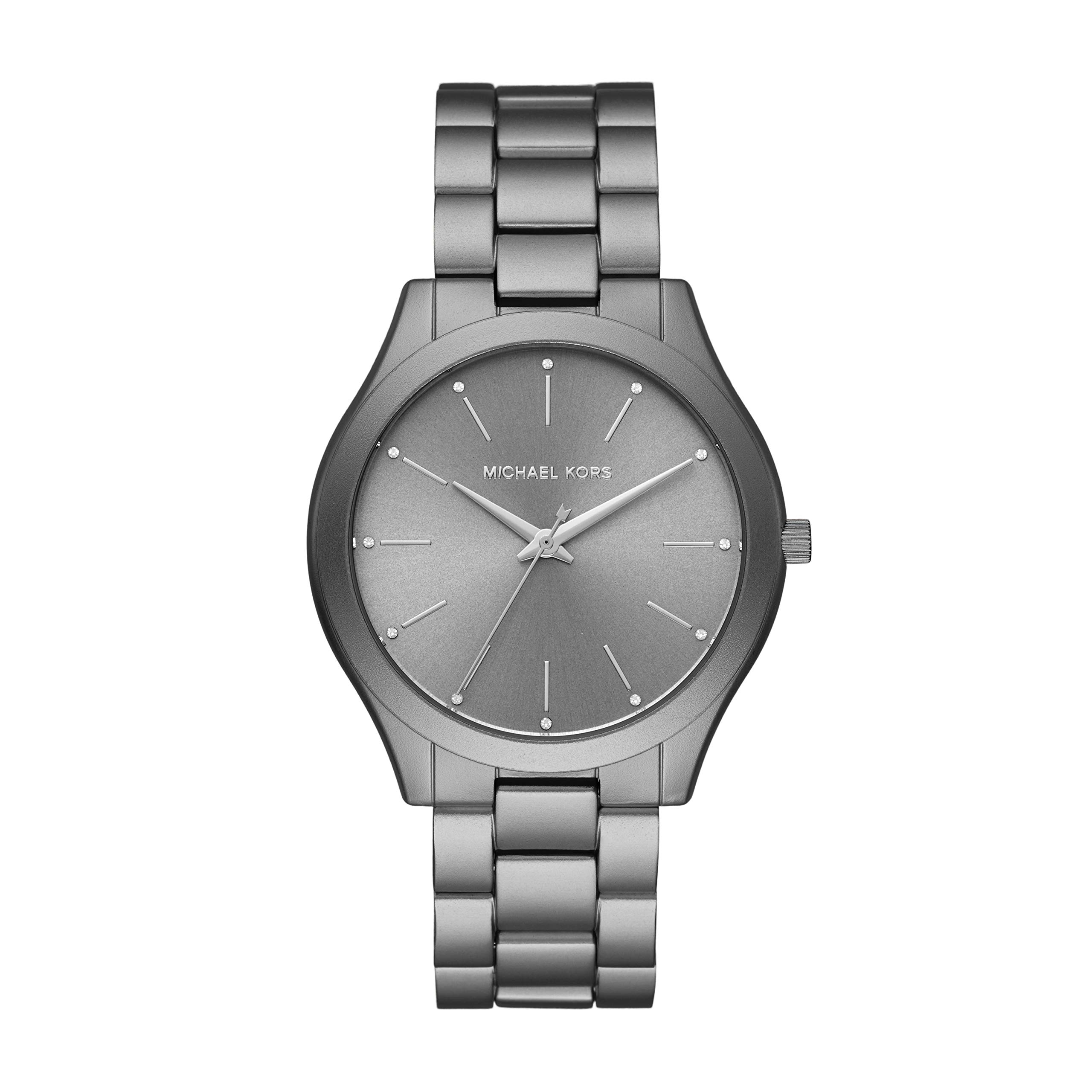 Michael Kors Women's Slim Runway Stainless Steel Quartz Watch with Three-Hand Display - Elegant Fashion Accessory for Work, Parties & Everyday Wear