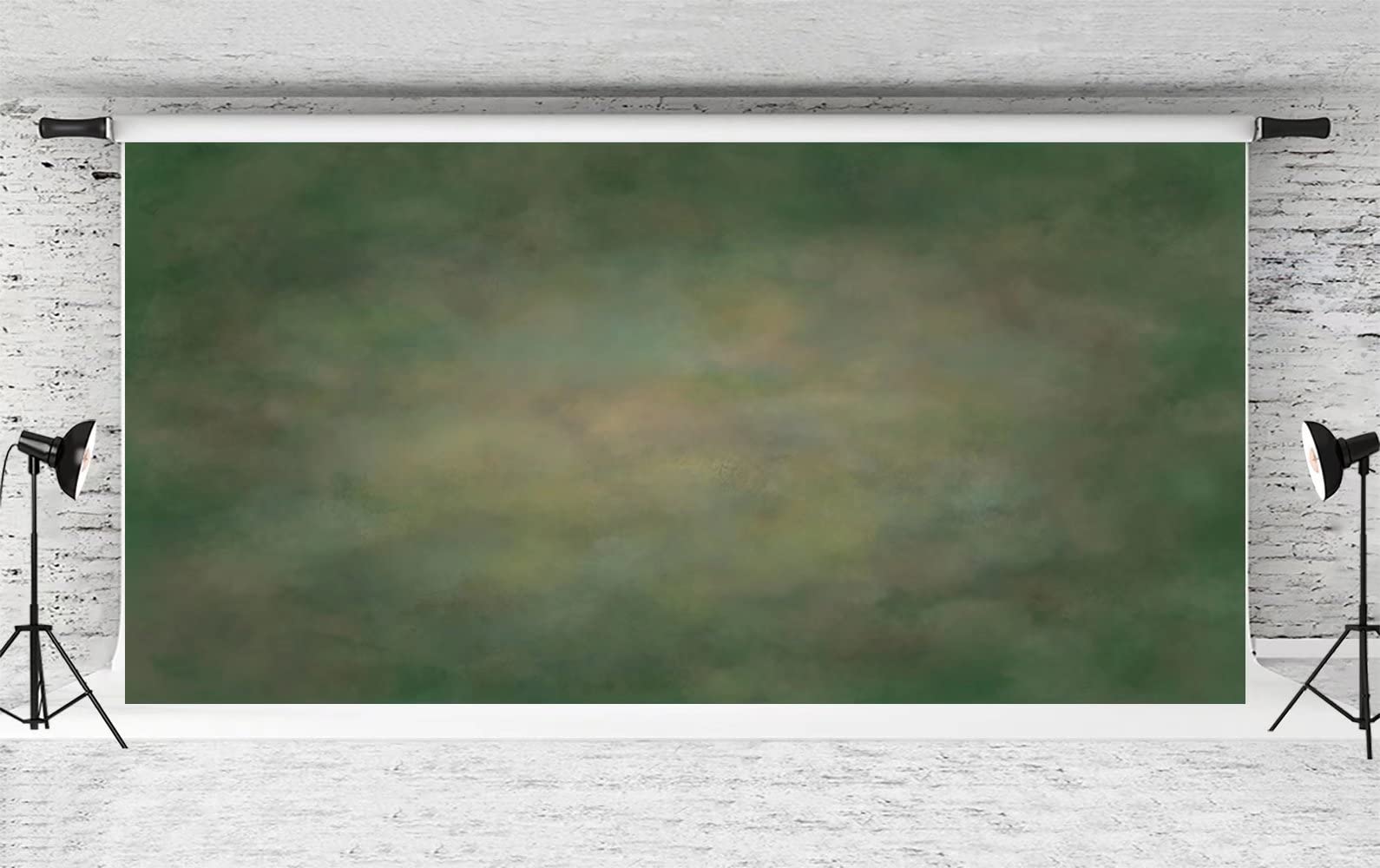 Vintage Green Abstract Photo Backdrop 20x10ft for Photography - Perfect for Portraits & Studio Shoots