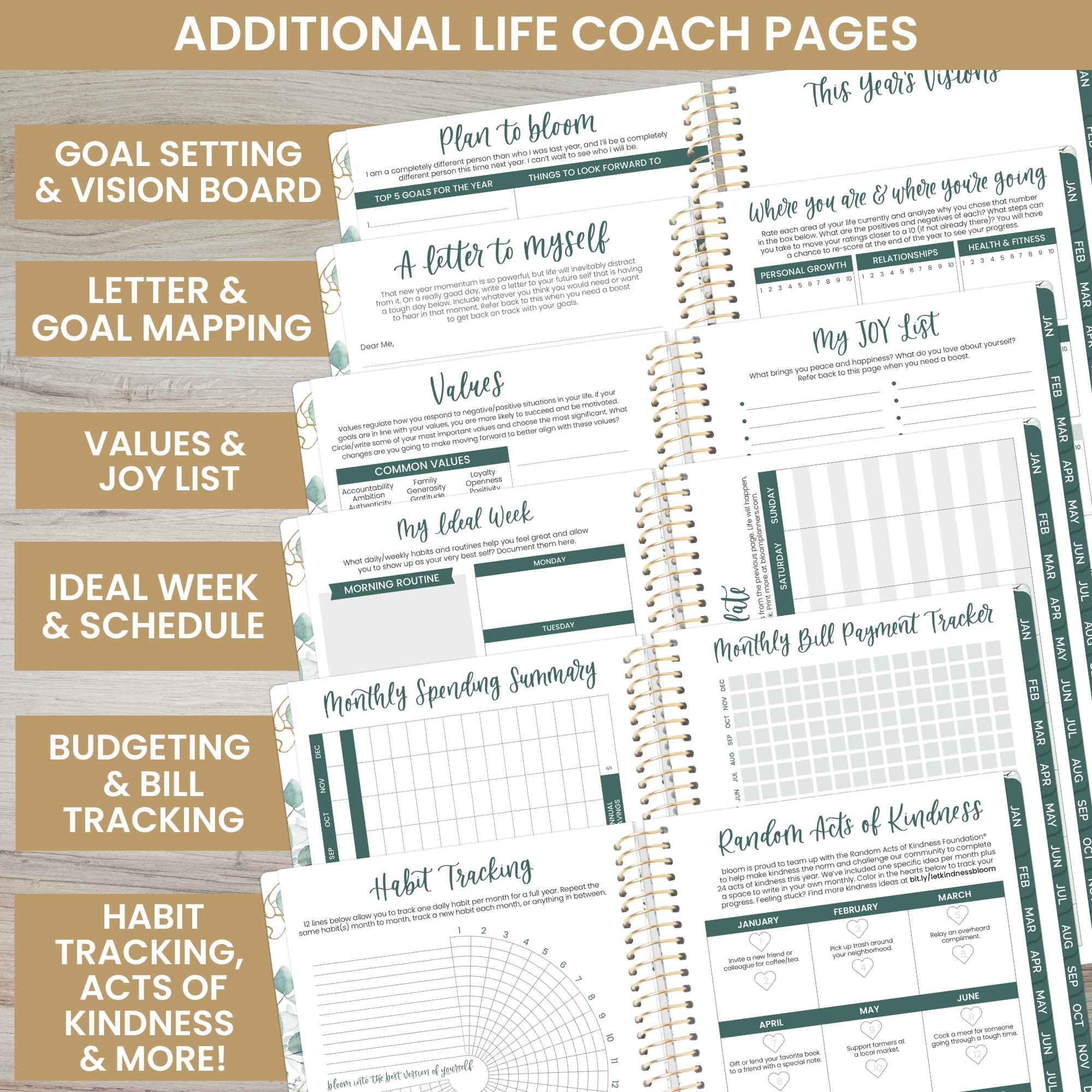 Bloom 2025 Daily Planner & Calendar (Jan-Dec 2025) - Weekly/Monthly Agenda, 5.5