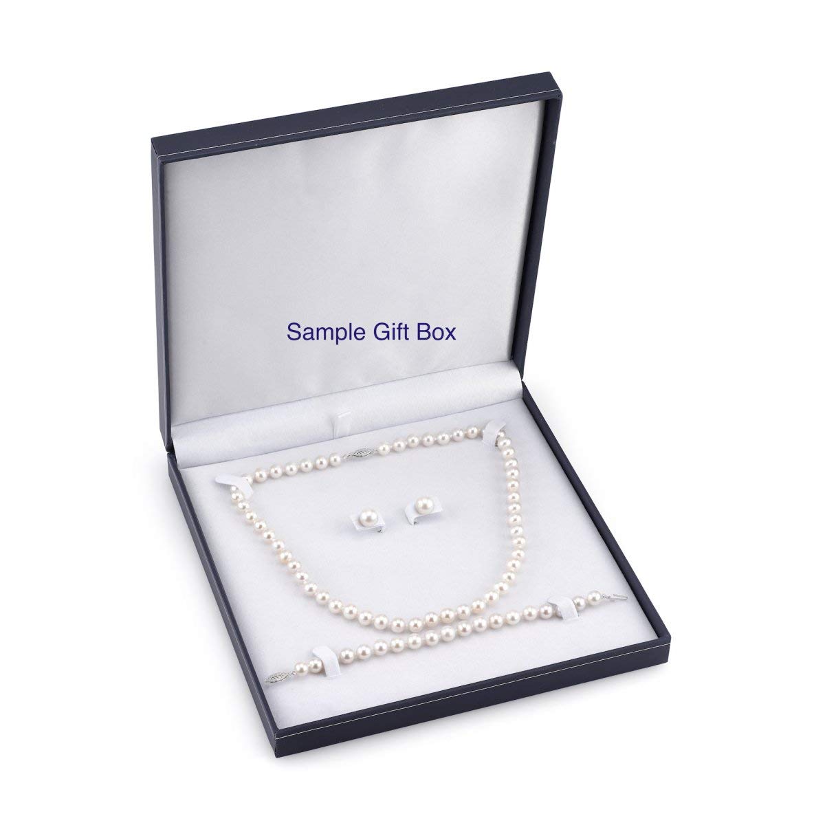 14K Gold Black Akoya Pearl Jewelry Set for Women - Necklace, Bracelet & Earrings