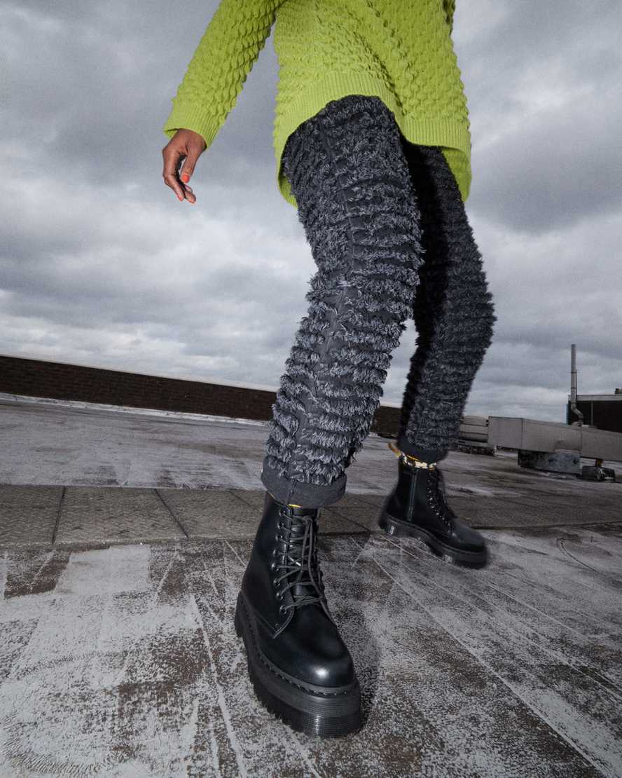Dr. Martens Vegan Jadon II Black Leather Boots - Stylish & Comfortable for Everyday Wear, Work & Outdoor Adventures