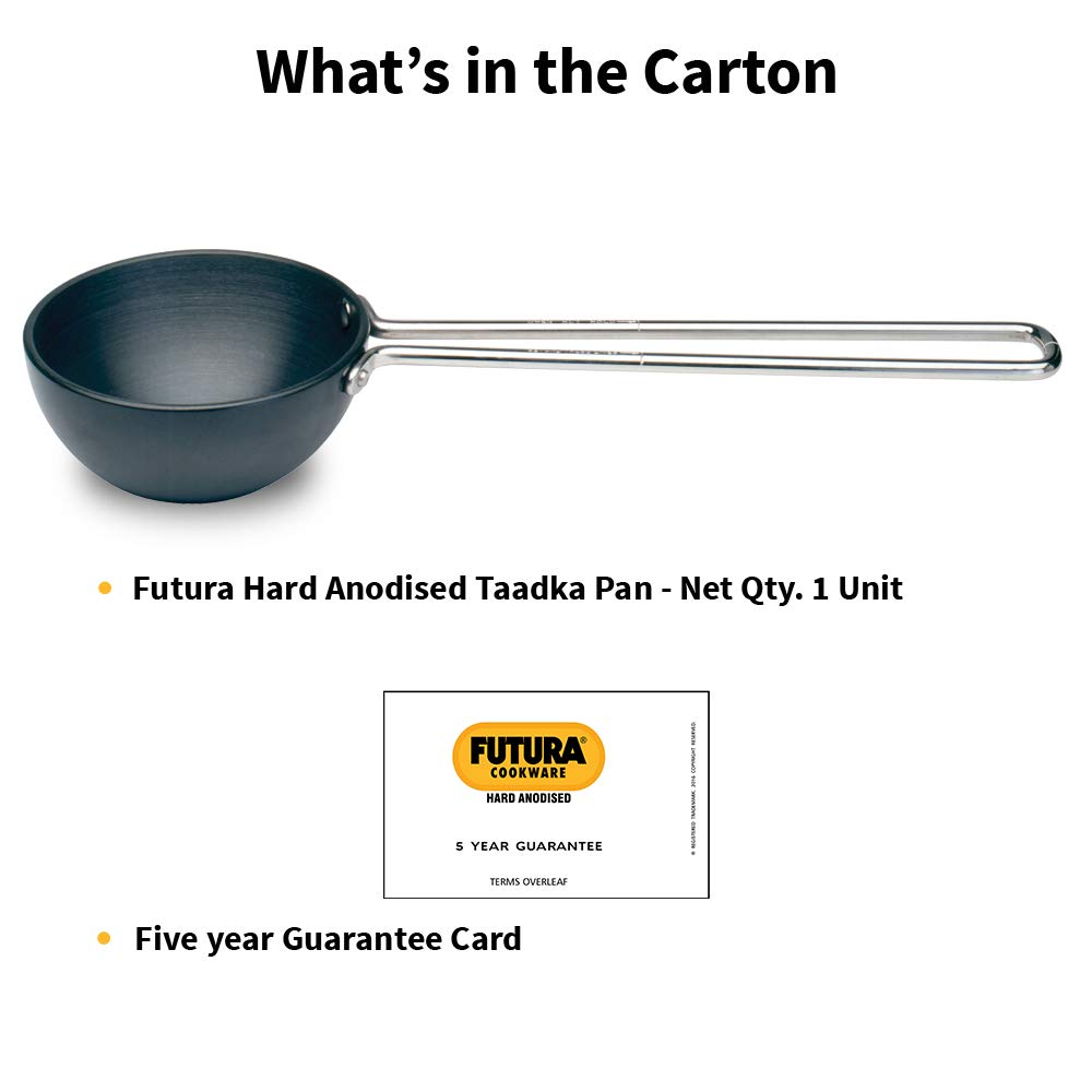 FUTURA Anodized Aluminum Heating Pan - 4.72 Inch Nonstick Cookware for Induction Stovetops - Perfect for Searing, Frying & Sauteing - Black