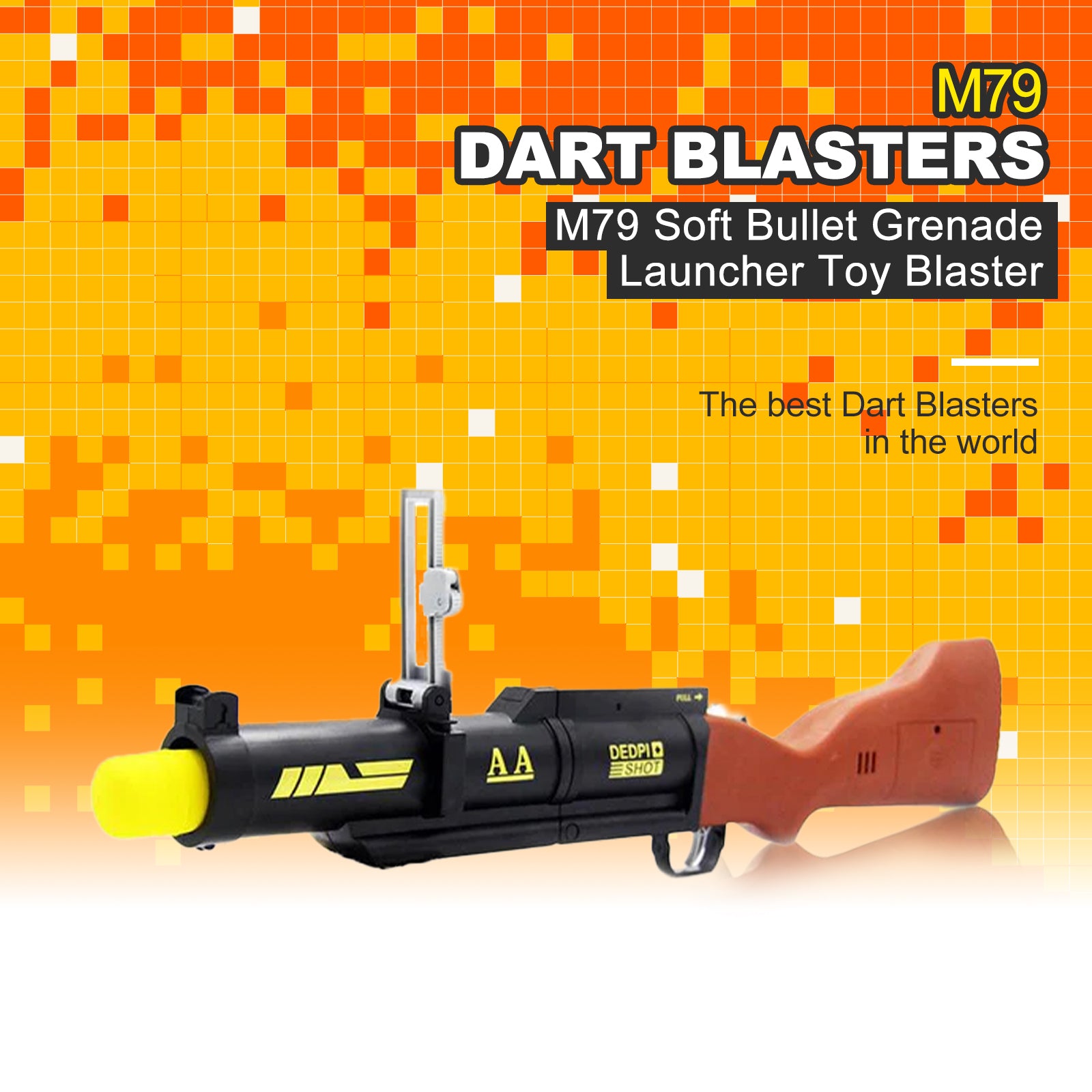 M79 Soft Bullet Grenade Launcher Toy Blaster - Foam Dart Shooting Gun for Outdoor Nerf Battles, Backyard Games & Team Combat Fun