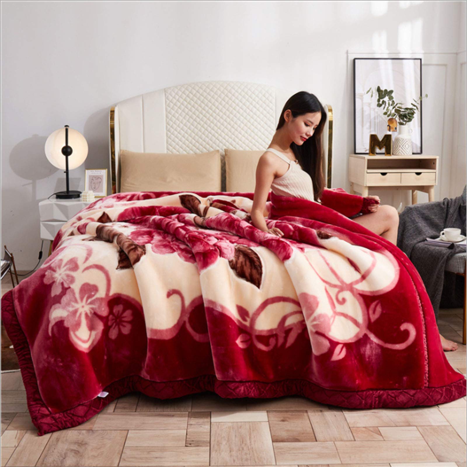King Size Plush Fleece Blanket - Ultra Soft 2-Ply Heavy Weight Winter Blanket (22.3m/6kg) | Korean Style Cozy Throw for Bed, Sofa & Travel
