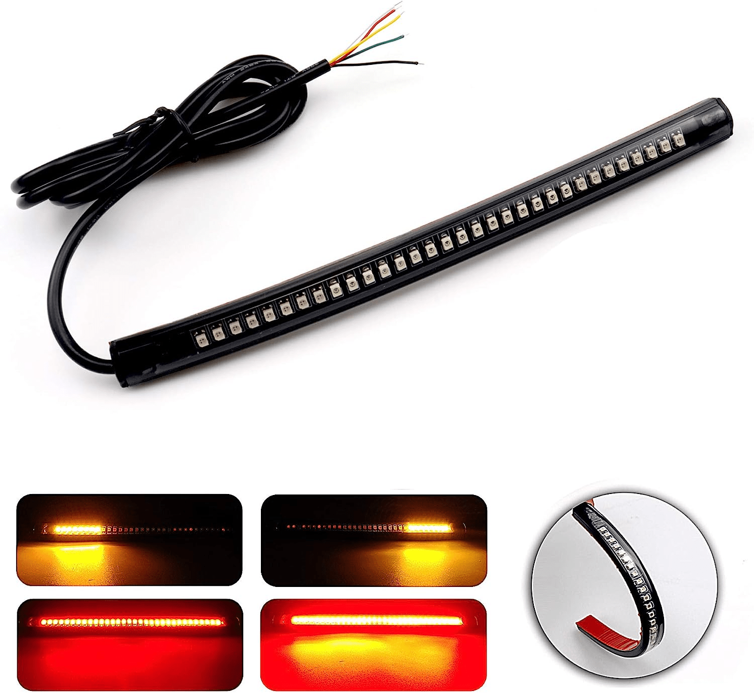 Eagle Lights LED Auxiliary Tail Light Upgrade Kit with Integrated Turn Signals - Waterproof Motorcycle Accessories for Harley, Honda, Yamaha - Perfect for Night Riding & Enhanced Safety