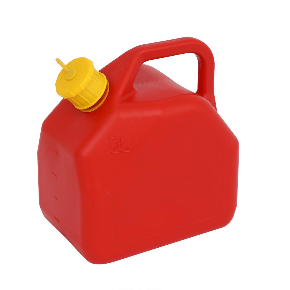 SILLAMMI 1+ Gallon Red Plastic Gas Can - Portable Fuel Container for Lawn Mowers, Generators & Outdoor Equipment - Durable Gasoline Storage Solution for Home, Garage & Camping