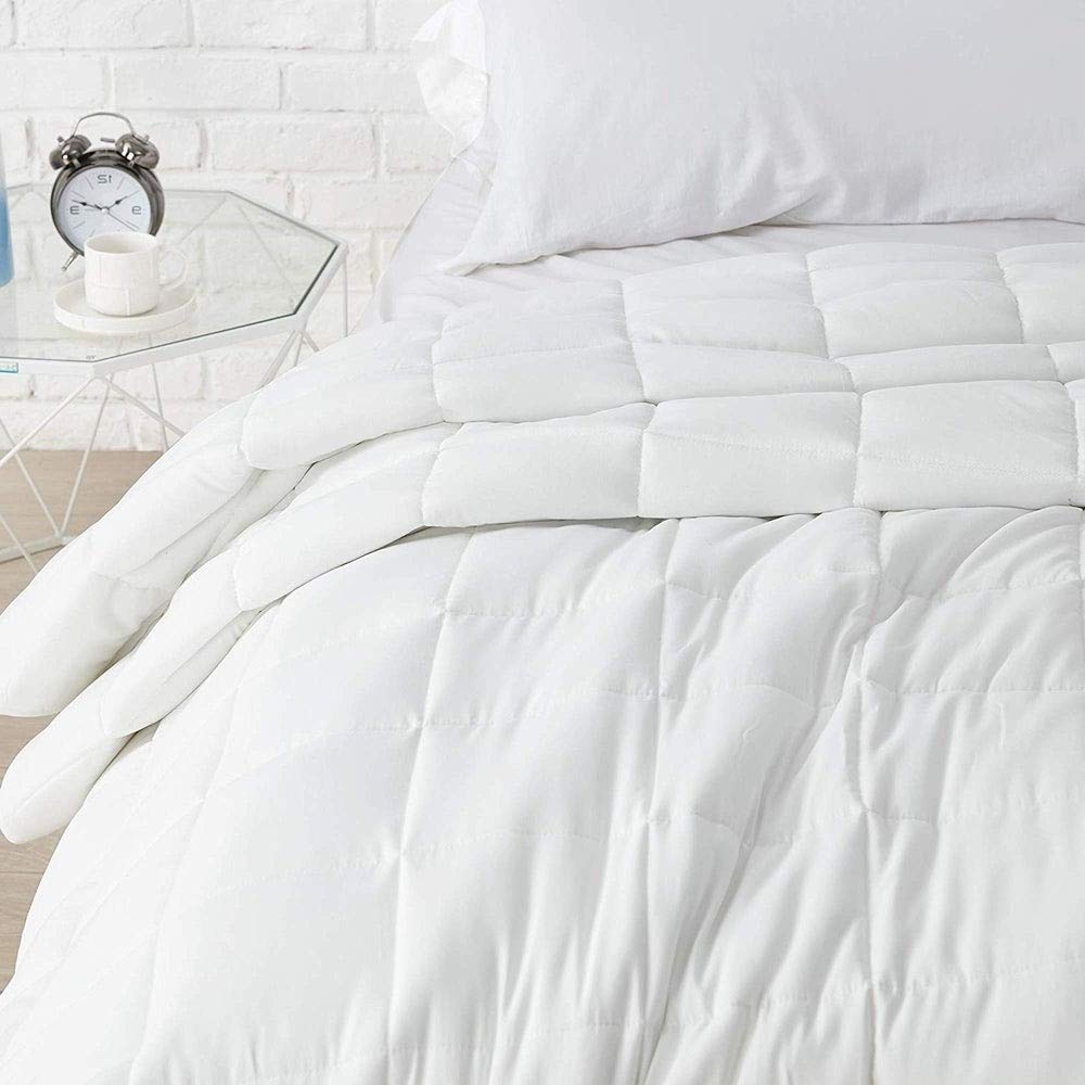 3-Piece White Weighted Comforter Set King Size - Soft Glass Bead Filled, Modern Farmhouse Style, Microfiber Luxury Bedding for Stress Relief & Better Sleep | Perfect for Master Bedroom, Guest Room & Cozy Winter Nights
