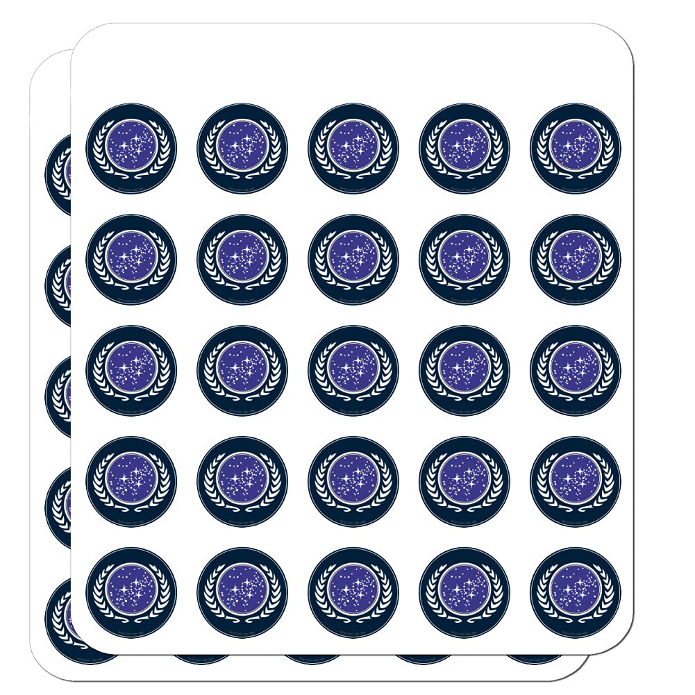 Star Trek United Federation of Planets Logo Planner Stickers - 50 Pcs Vinyl Decals for Calendar, Scrapbooking, Journals & DIY Crafts - Perfect for Trekkie Fans, Office Decor & Gift Ideas