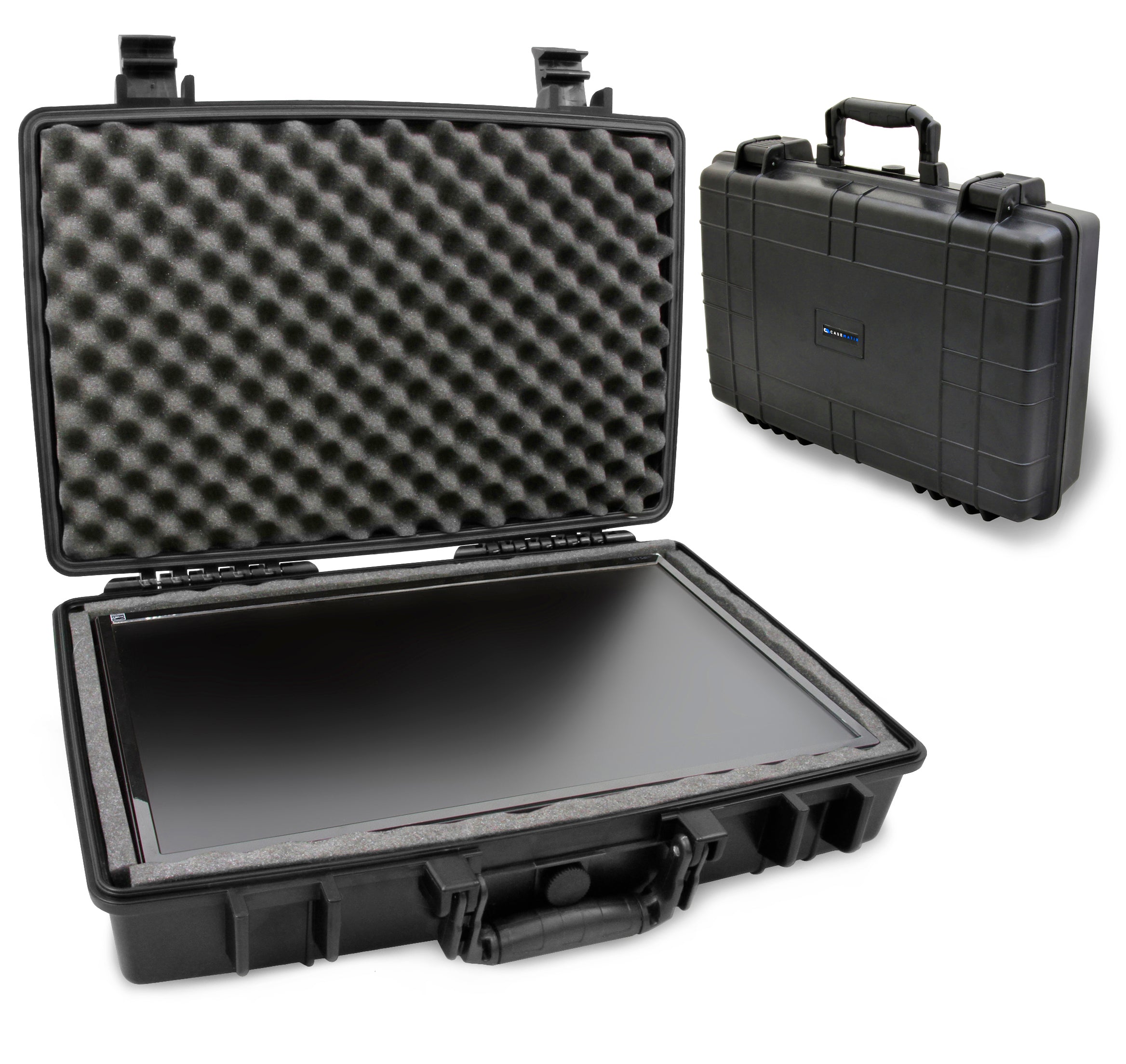 CASEMATIX 15.6-17 Inch Portable Monitor Case - Shockproof Travel Bag with Padded Foam for Gaming Monitors & Laptop Screens, Waterproof Protective Cover - Perfect for Business Travel, Gaming Events & Outdoor Use