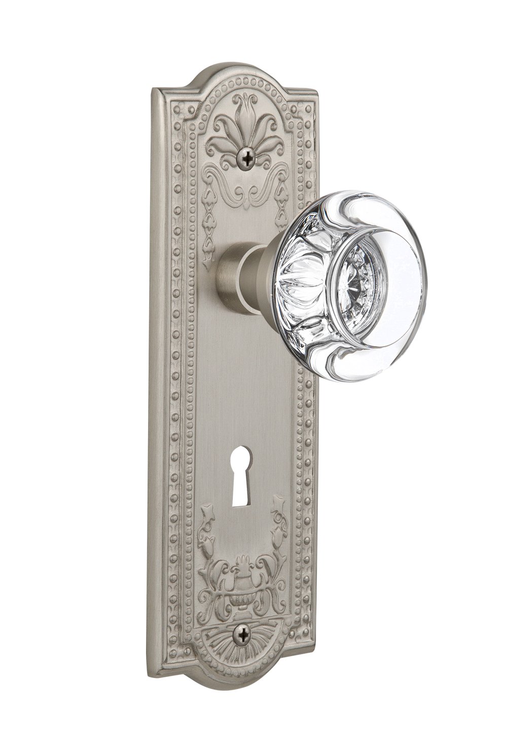 Vintage Style Clear Crystal Glass Knob with Keyhole - 2.75