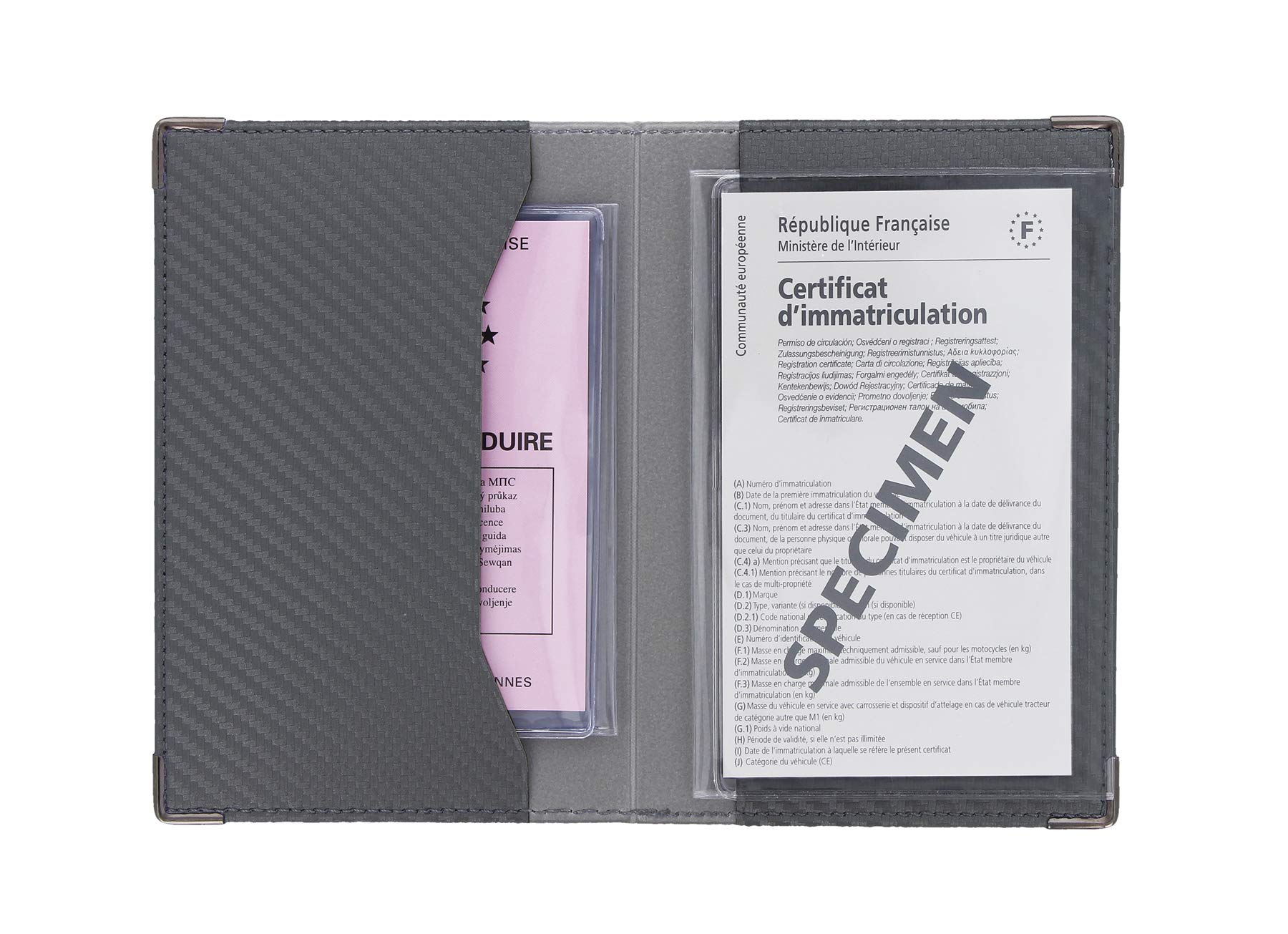 SANS 550067 Car Paper Holder - Carbon Finish Dark Grey - Organize Receipts & Documents in Your Vehicle - Perfect for Car, Truck, SUV & Office Use