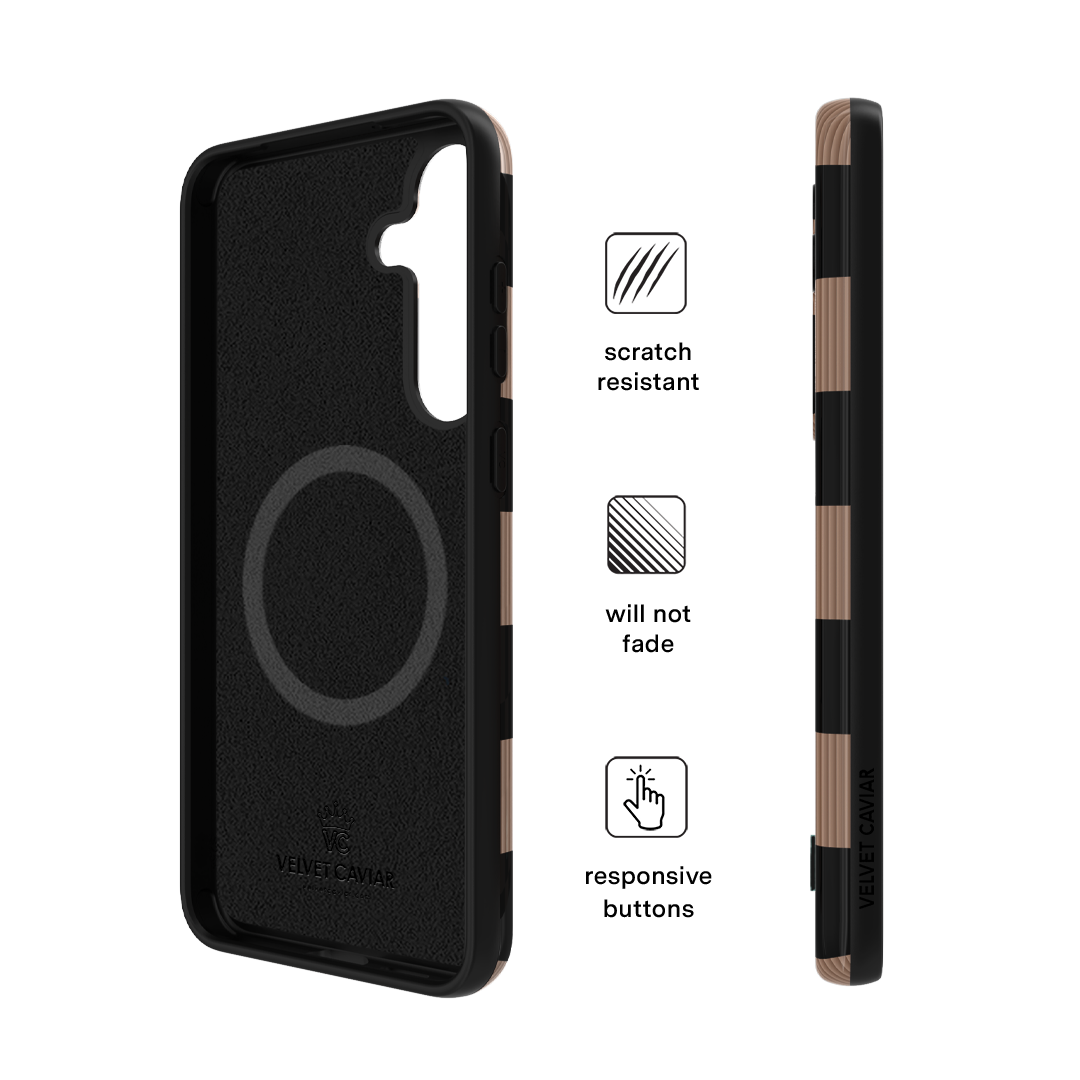 Mocha Checkered Pattern Phone Case for Samsung Galaxy - Stylish Protective Cover for Everyday Use & Trendy Aesthetic