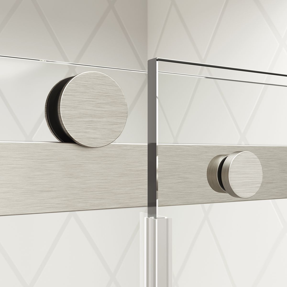 KONCEPT EVO Brushed Nickel Sliding Shower Door 60x77 Inches with 36-Inch Return Panel - KP Protective Film (Left Opening) - Modern Bathroom Upgrade for Spa-Like Experience - Perfect for Home Renovation & Luxury Bathroom Design