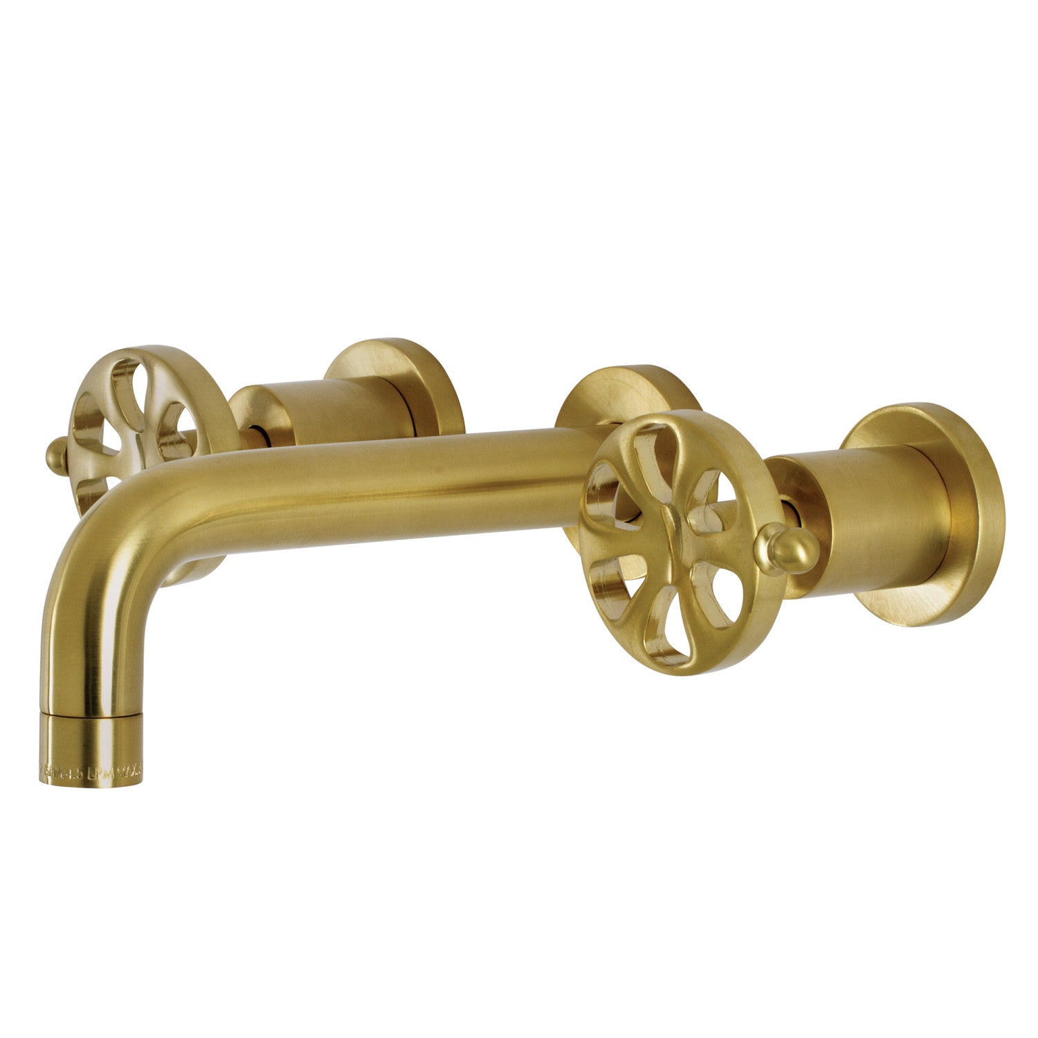 Belknap KS8127RX Brushed Brass Double Handle 3-Hole Wall Mount Bathroom Faucet - Perfect for Modern Bathroom & Powder Room Renovations