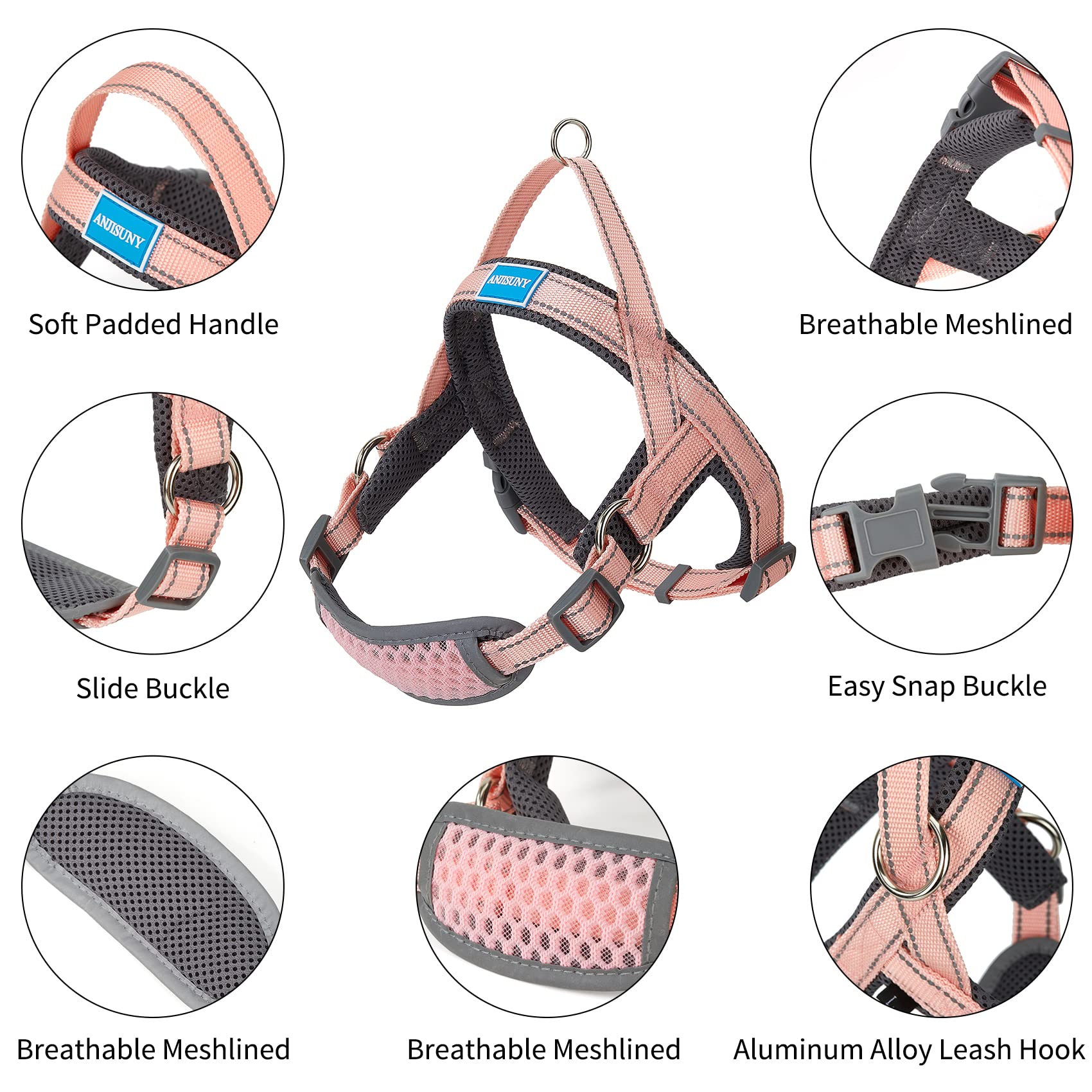 No Pull Dog Harness - Adjustable Reflective Breathable Vest for Small to Medium Dogs | Soft Mesh Padded Step-in Design with Easy Control Handle | Perfect for Walking, Training & Outdoor Adventures