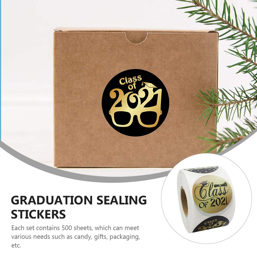ABOOFAN 1 Roll Graduation Stickers - Round Seal Labels for Graduation Party Decorations, Thank You Gifts & Diploma Sealing - Perfect for Commencement Season, School Events & DIY Scrapbooking