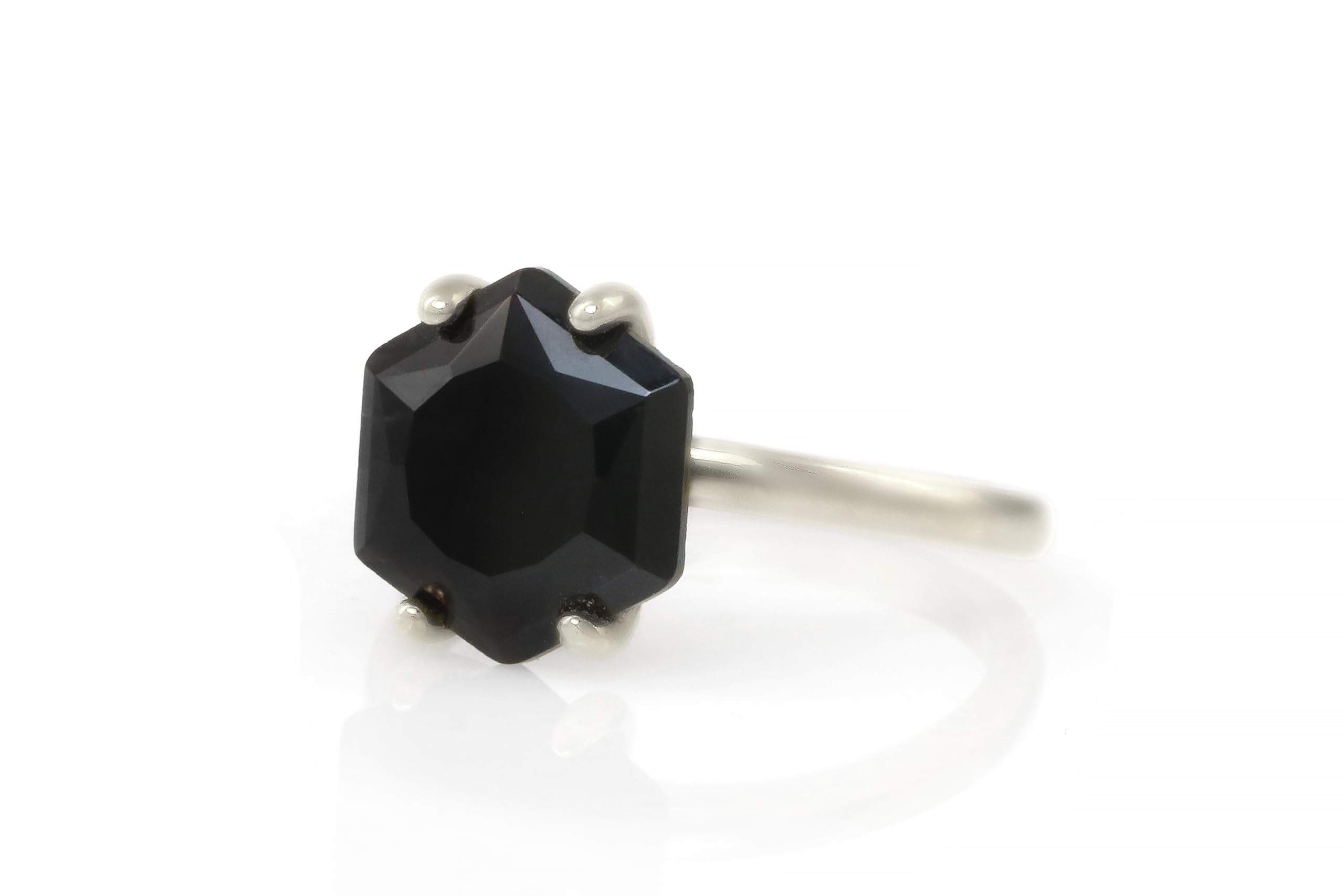 Handmade Black Onyx Statement Ring for Women - Adjustable Size Bohemian Jewelry, Fashion & Engagement Gemstone Ring - Perfect for Parties, Weddings & Everyday Wear