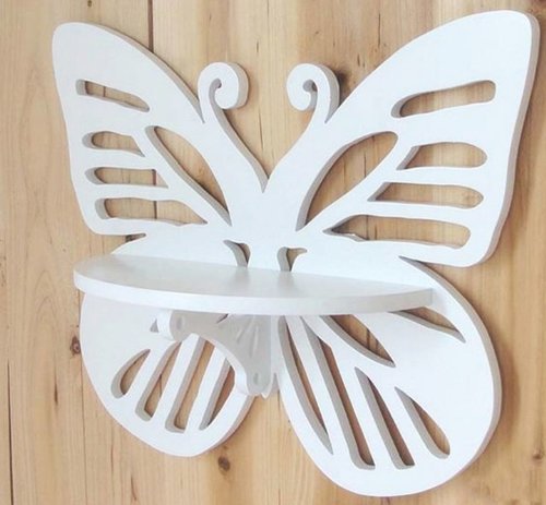 Wooden Butterfly Wall Shelf - Handmade Home Decor for Living Room, Bedroom & Office - Unique Wall Art & Storage Solution