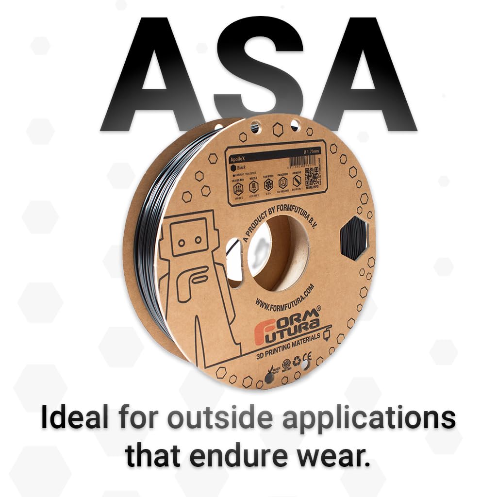 ASA Filament ApolloX 1.75mm Light Grey 3D Printer Filament - 4500g Spool for Outdoor & High-Temperature 3D Printing Projects