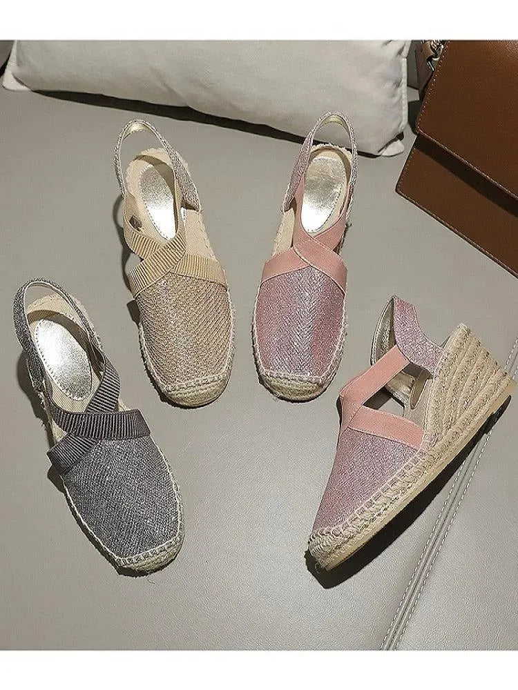 Comfortable Casual Stitched Wedge Sandals for Women - Perfect for Summer Outings, Beach Walks & Everyday Wear
